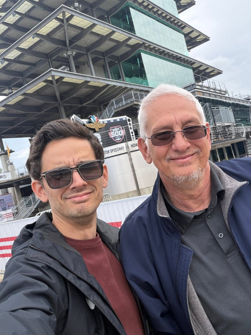 Jose and his dad at Indianapolis Motor Speedway