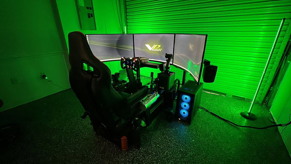 Racing simulator in the green-lit VPS shop