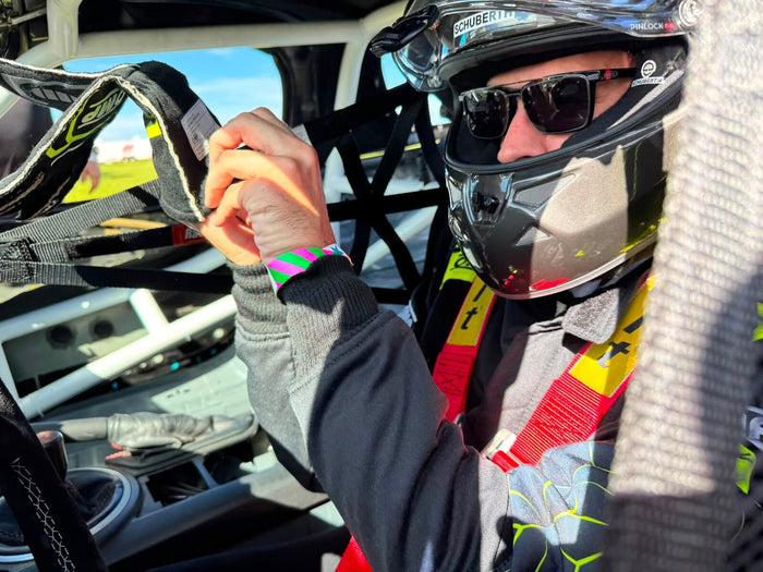 Jose belted into the MX-5 race car at Sebring