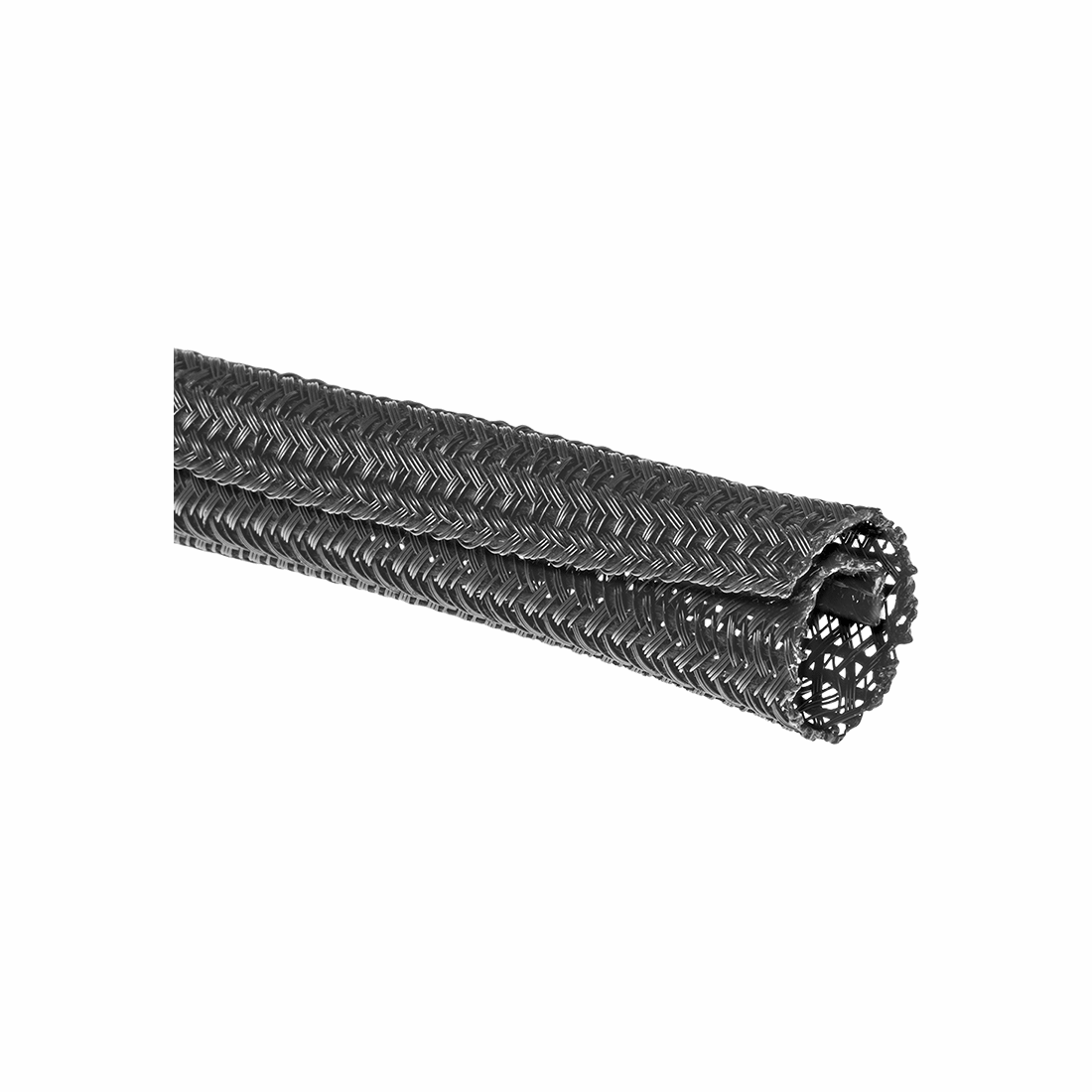 3/4" ID Wrap-Around Braided Sleeving, Black