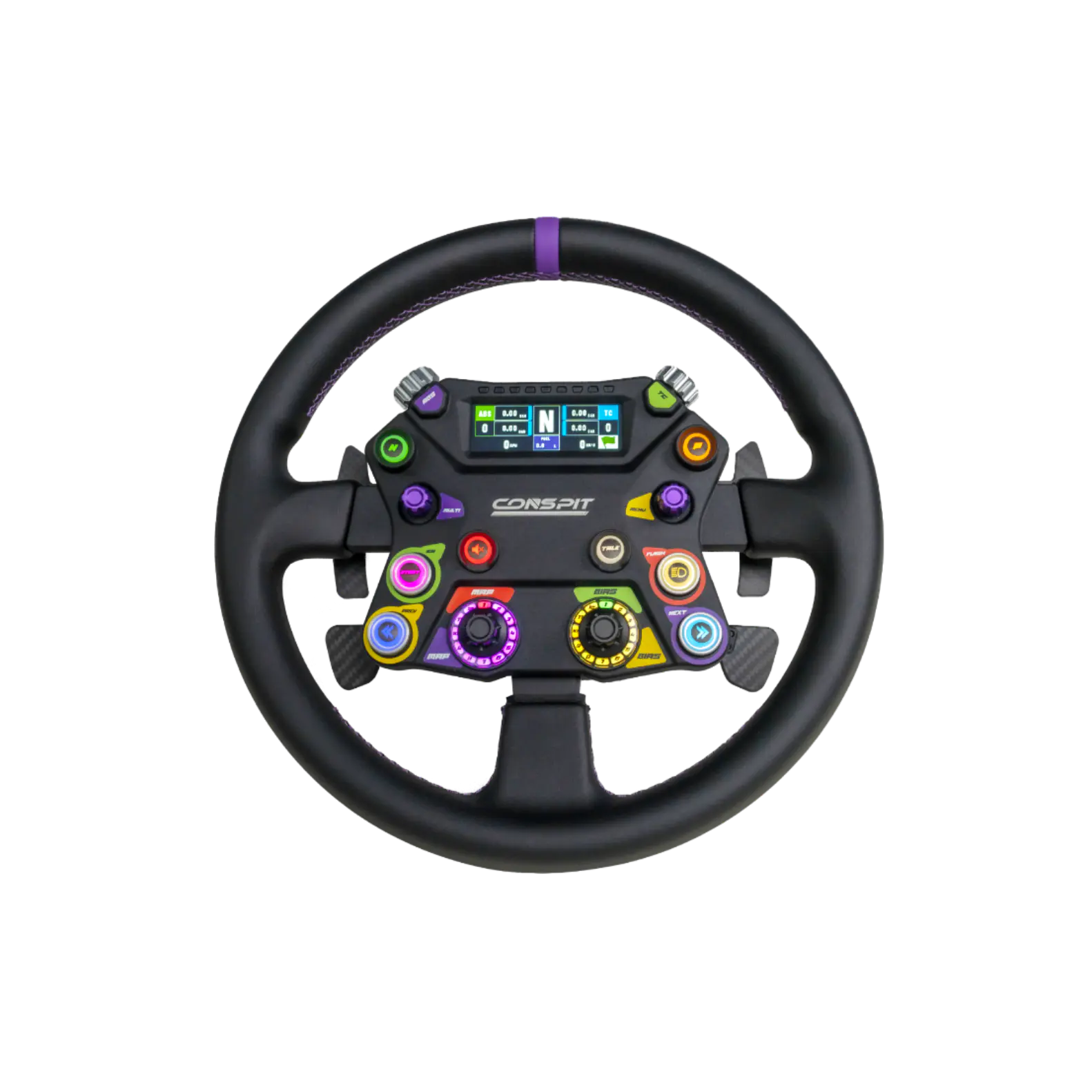 CONSPIT 310 APEX sim racing wheel with 2.99-inch display, front view