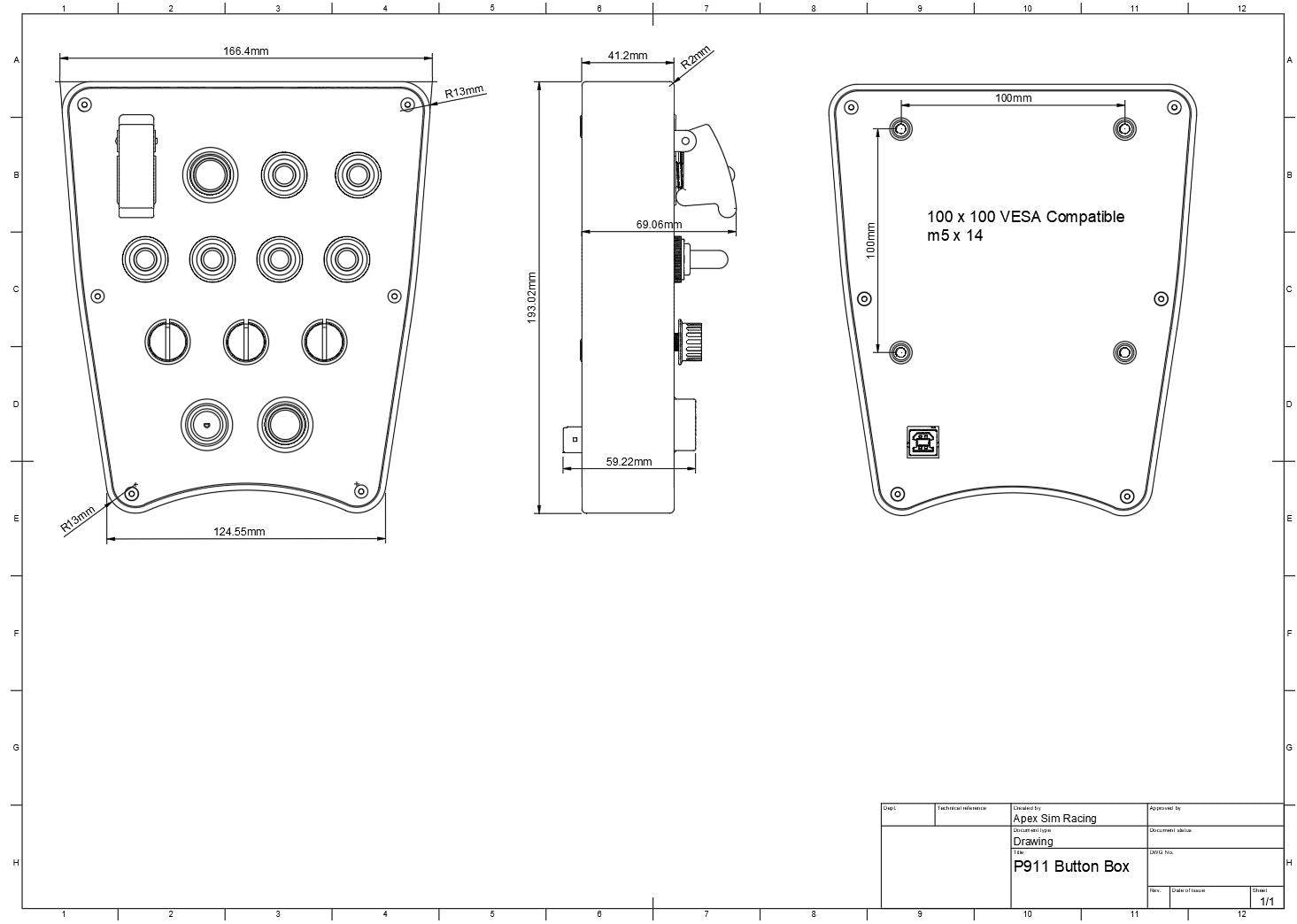 Apex Sim Racing - P911 Sim Racing Button Box
