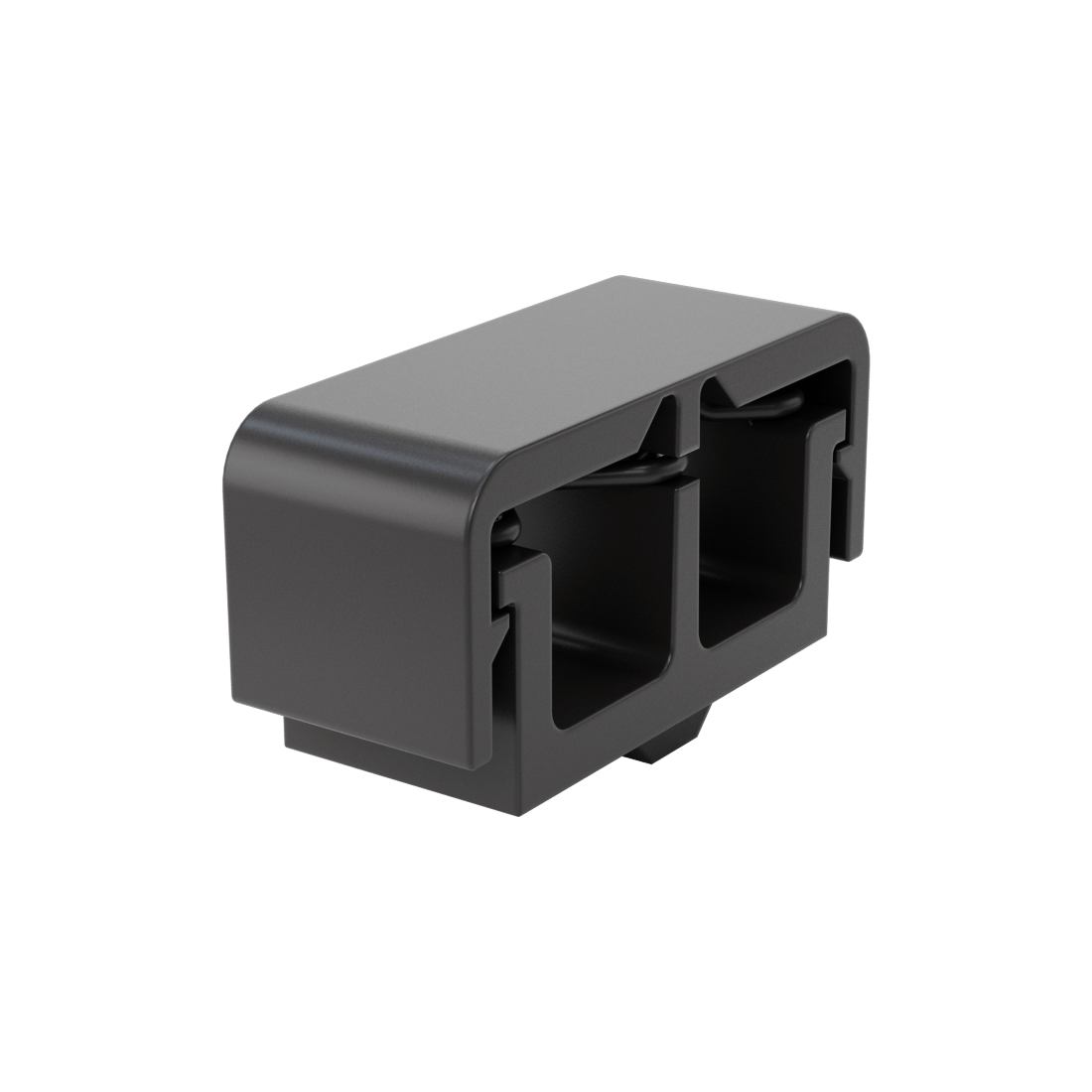 Snap-Close Cable Holder with Two Openings for 1" Rail