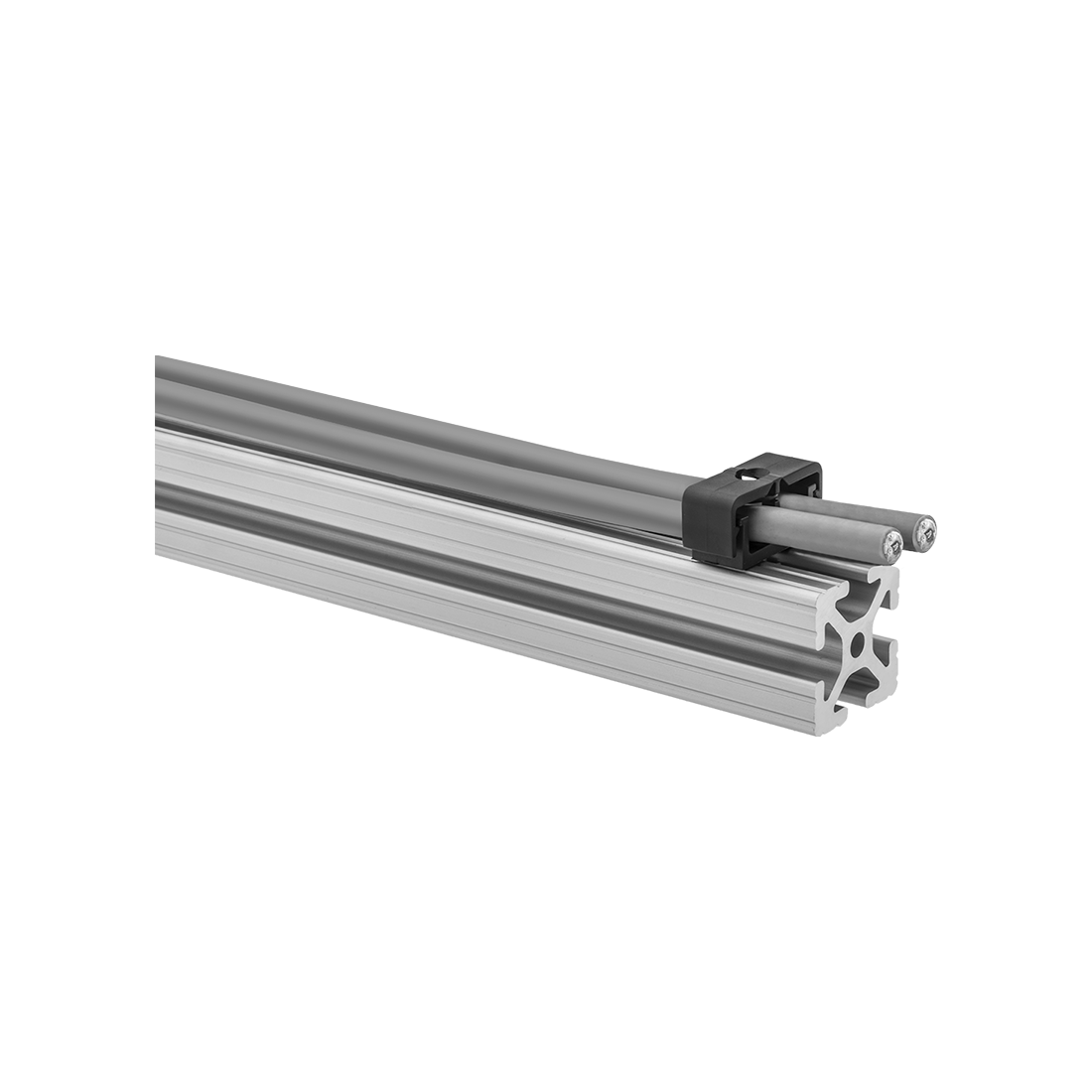 Snap-Close Cable Holder with Two Openings for 1.5" Rail