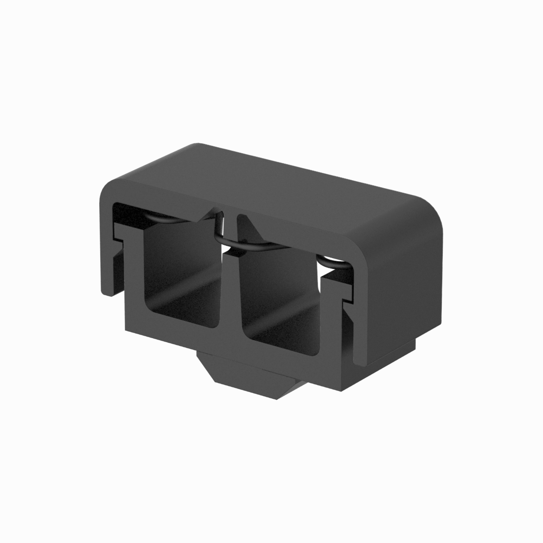 Snap-Close Cable Holder with Two Openings for 20mm Rail