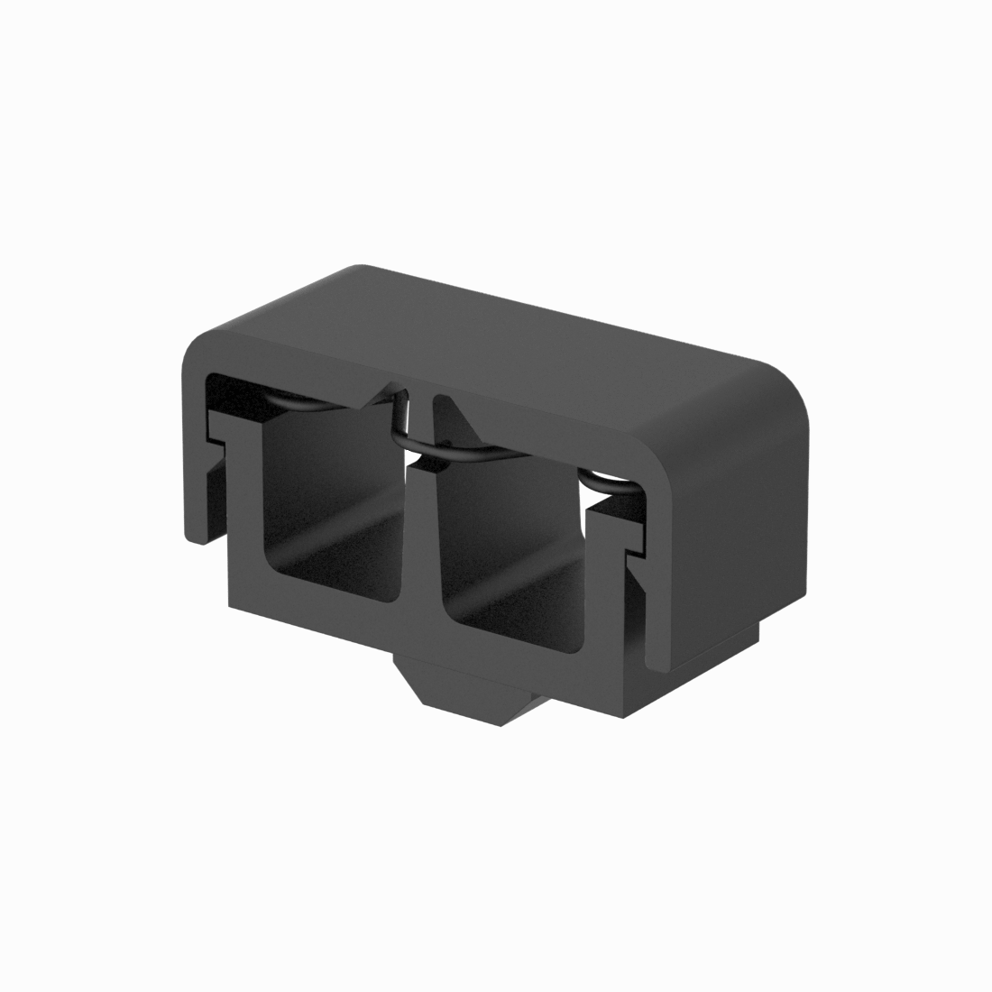 Snap-Close Cable Holder with Two Openings for 30mm Rail
