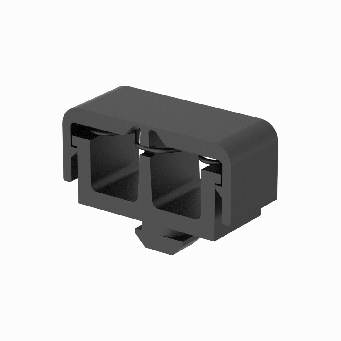Snap-Close Cable Holder with Two Openings for 40mm Rail