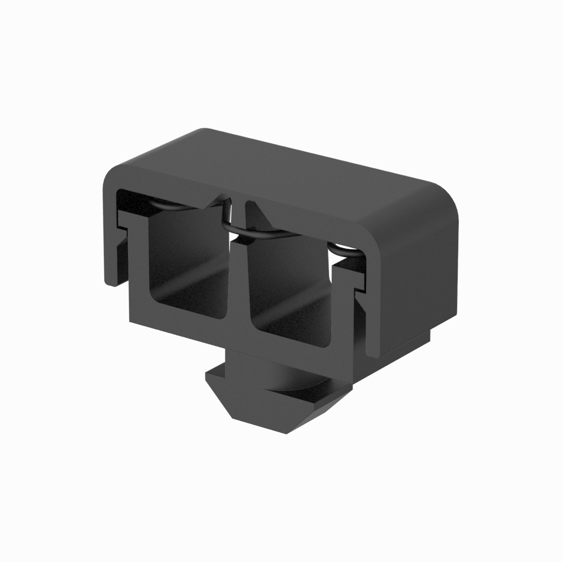Snap-Close Cable Holder with Two Openings for 45mm Rail