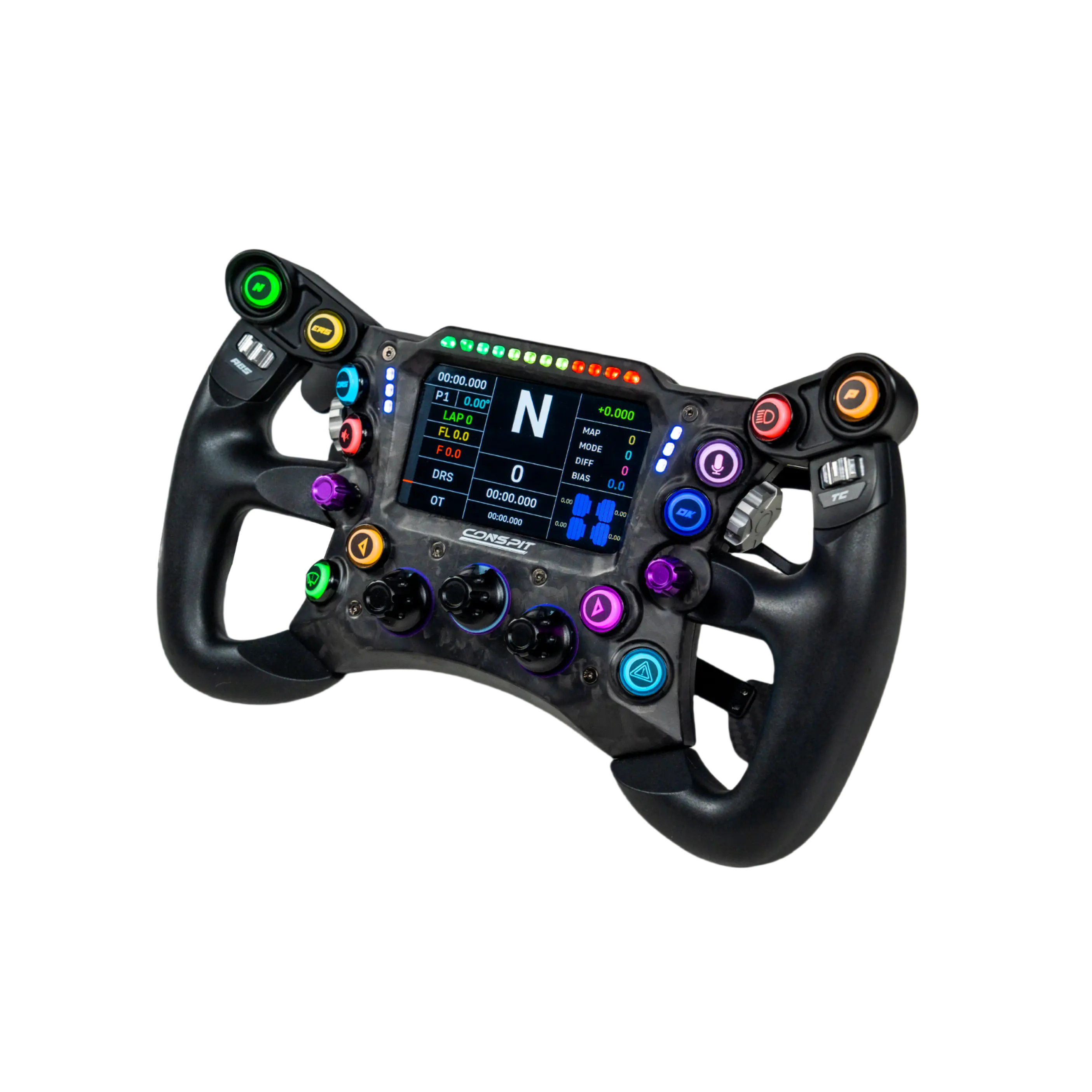 CONSPIT 290GP formula sim racing wheel, angled view