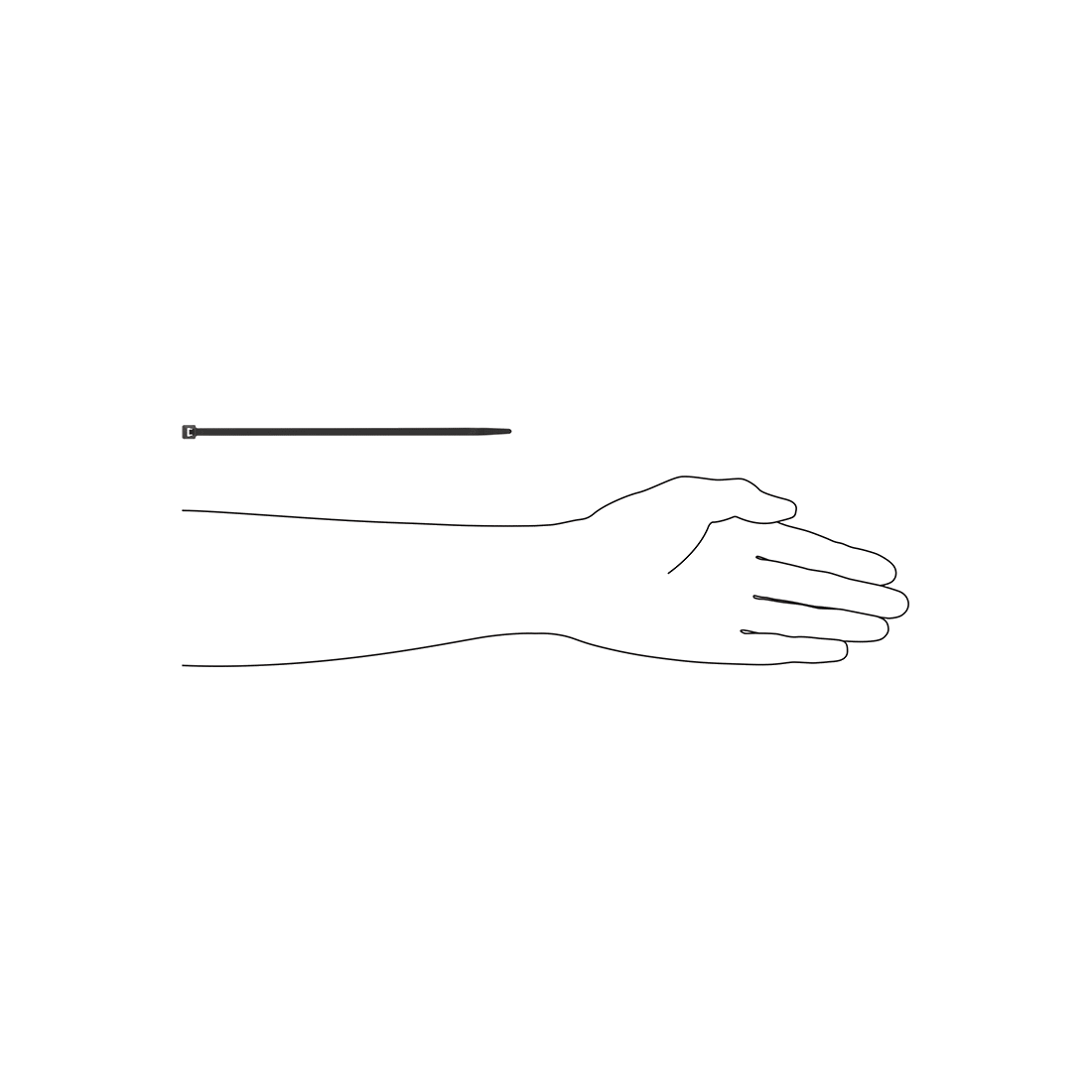 Nylon Plastic Cable Tie, 7", Standard, Black