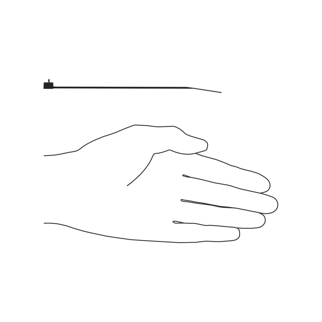 Reusable Nylon Cable Tie, 5-1/2", Push-Release, Black