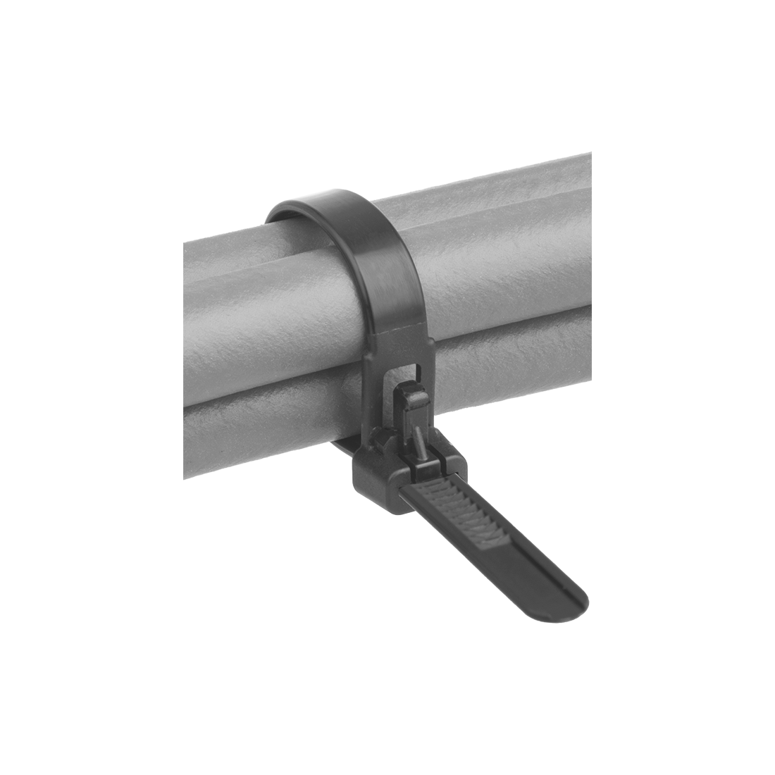 Reusable Nylon Cable Tie, 6", Push-Release, Black