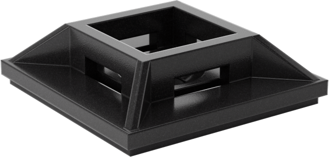 Adhesive/Screw 4-Way Cable Tie Mount - Black (McMaster 7582K11)