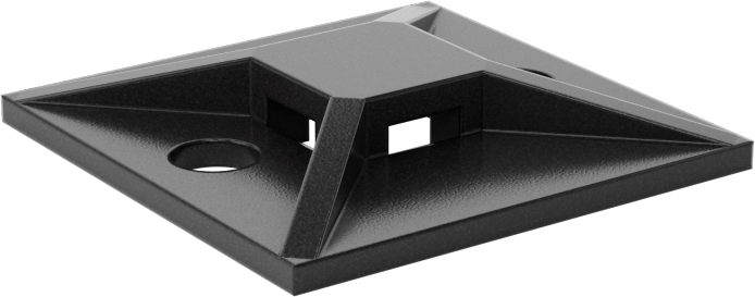 Screw-In 4-Way Cable Tie Mount, 1-1/8" - Black (McMaster 7582K62)