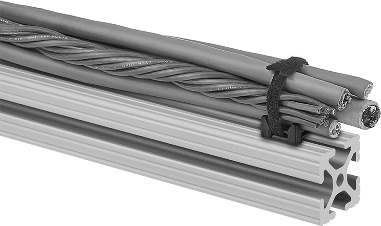 T-Slotted Framing Cable Holder with Hook and Loop for 1-1/2" Rail