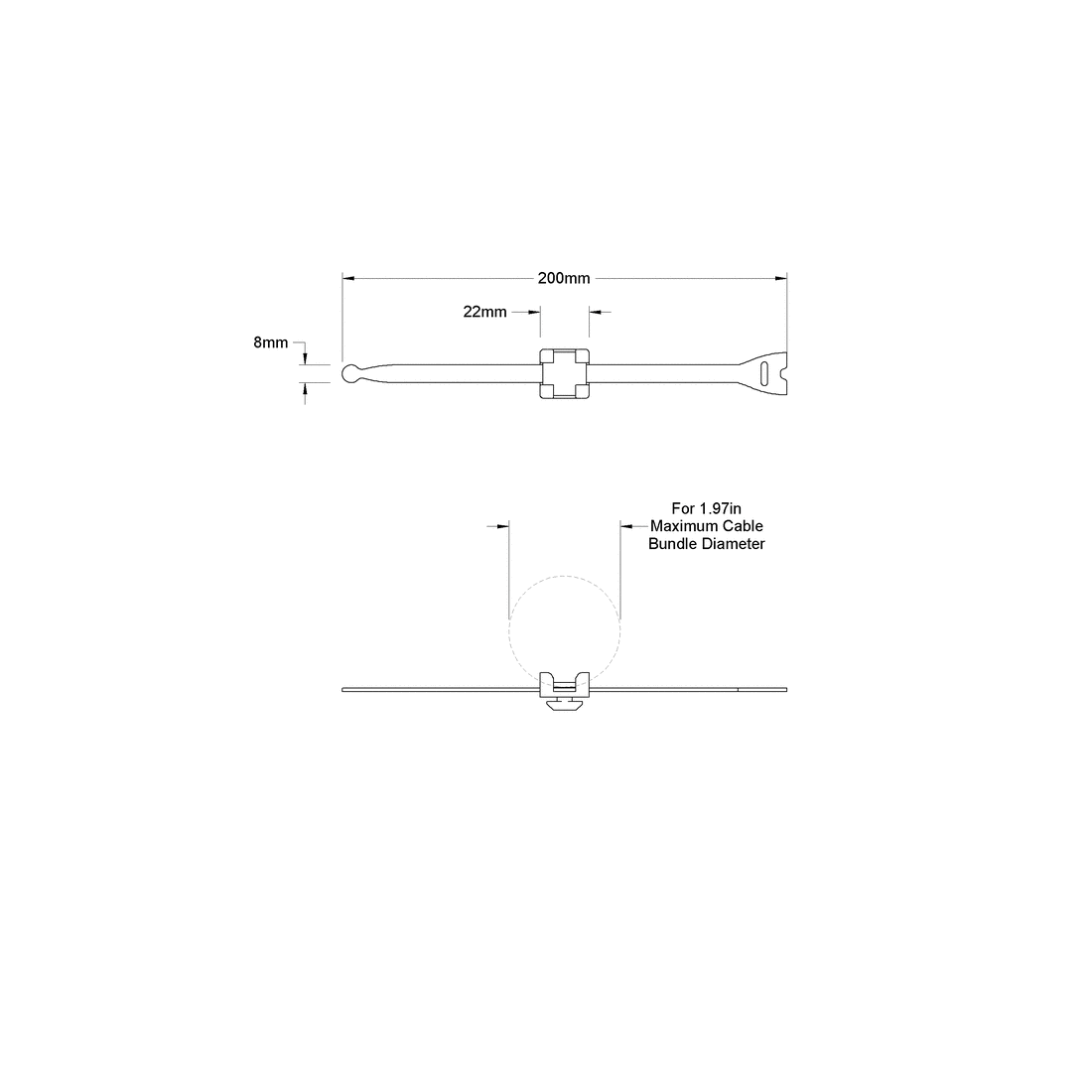 T-Slotted Framing Cable Holder with Hook and Loop