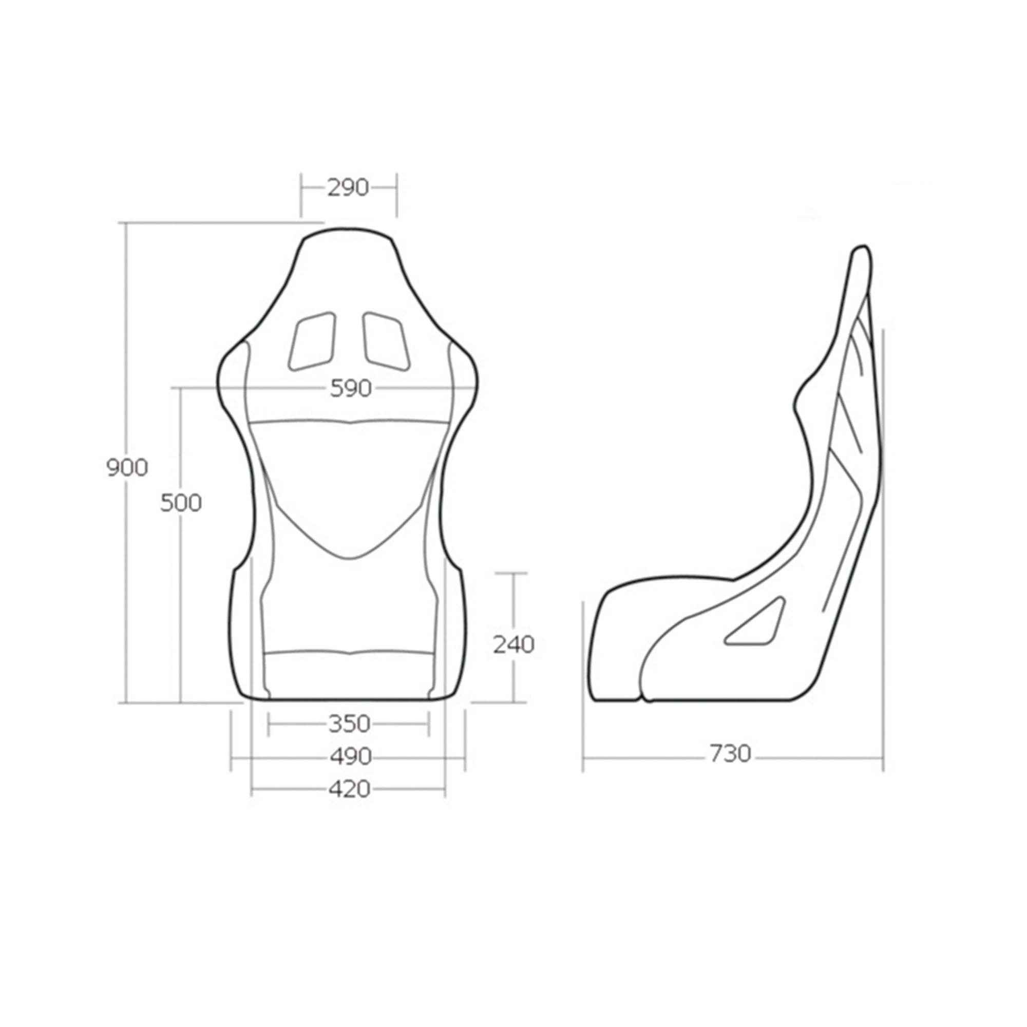 Cobra Suzuka Pro Fit Kevlar Bucket Seat - Black