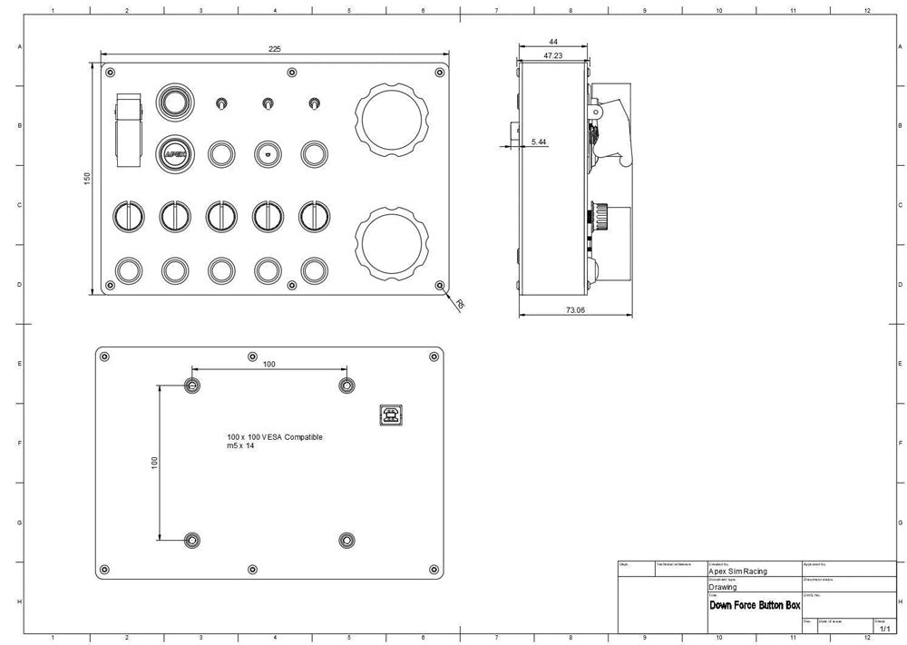 Apex Sim Racing - Downforce Sim Racing Button Box