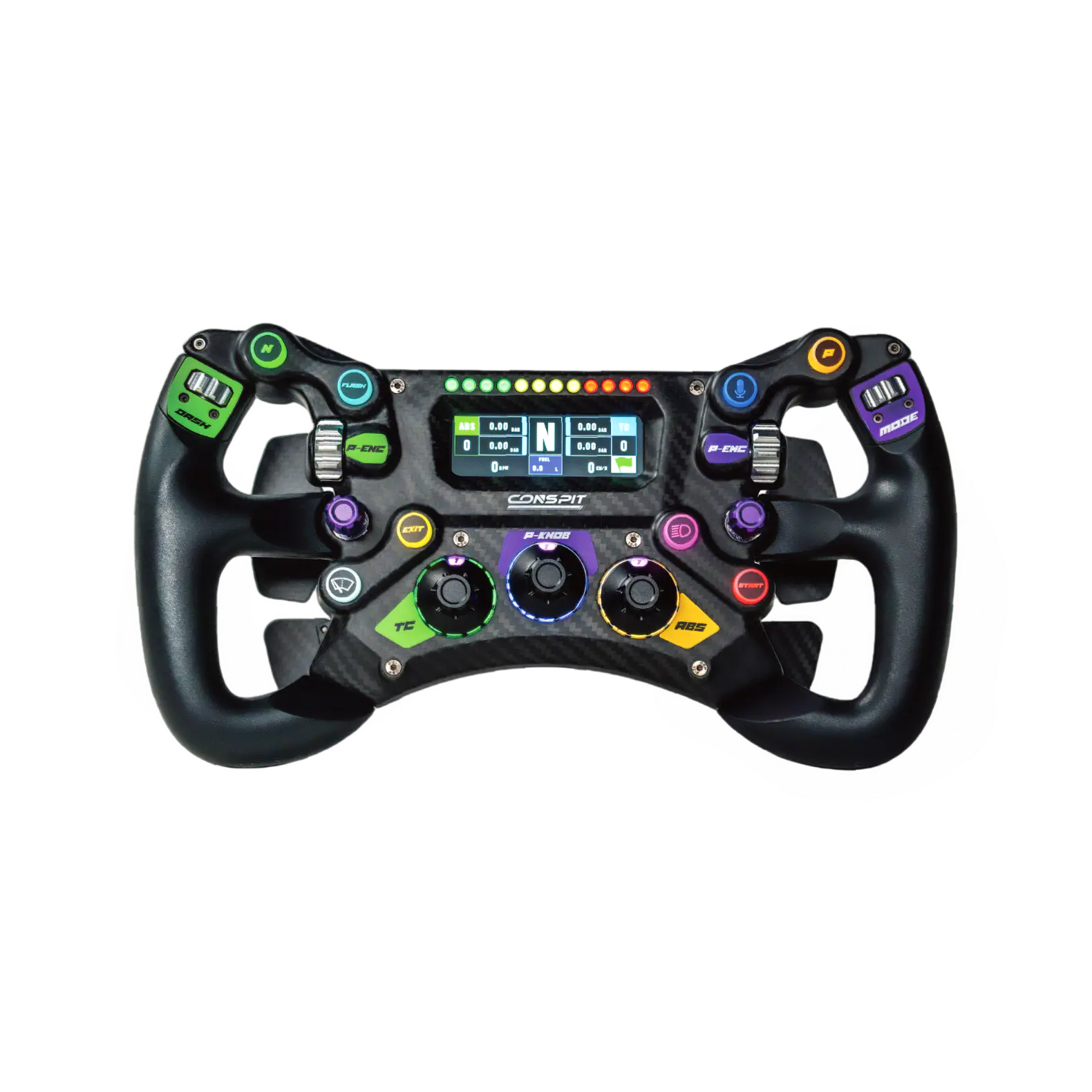 CONSPIT 300 GT sim racing wheel with 2.99-inch display, front view