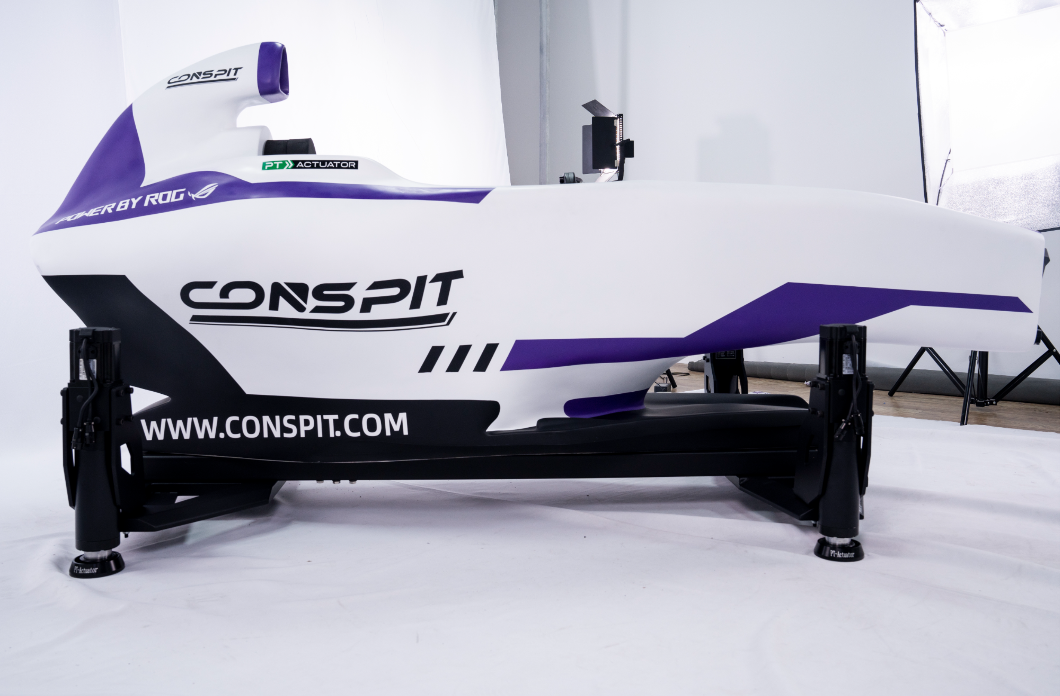 CONSPIT FC-Lite formula sim racing cockpit, front three-quarter view