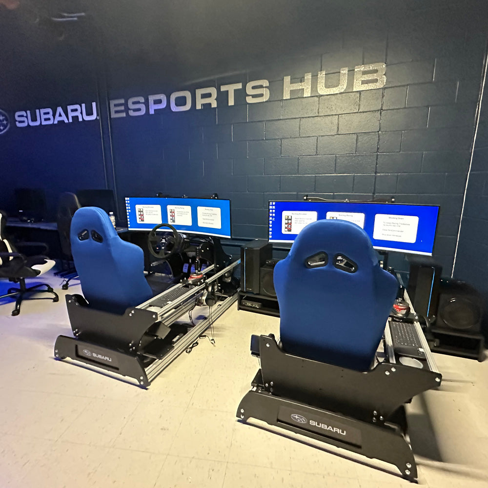 two racing simulators side by side