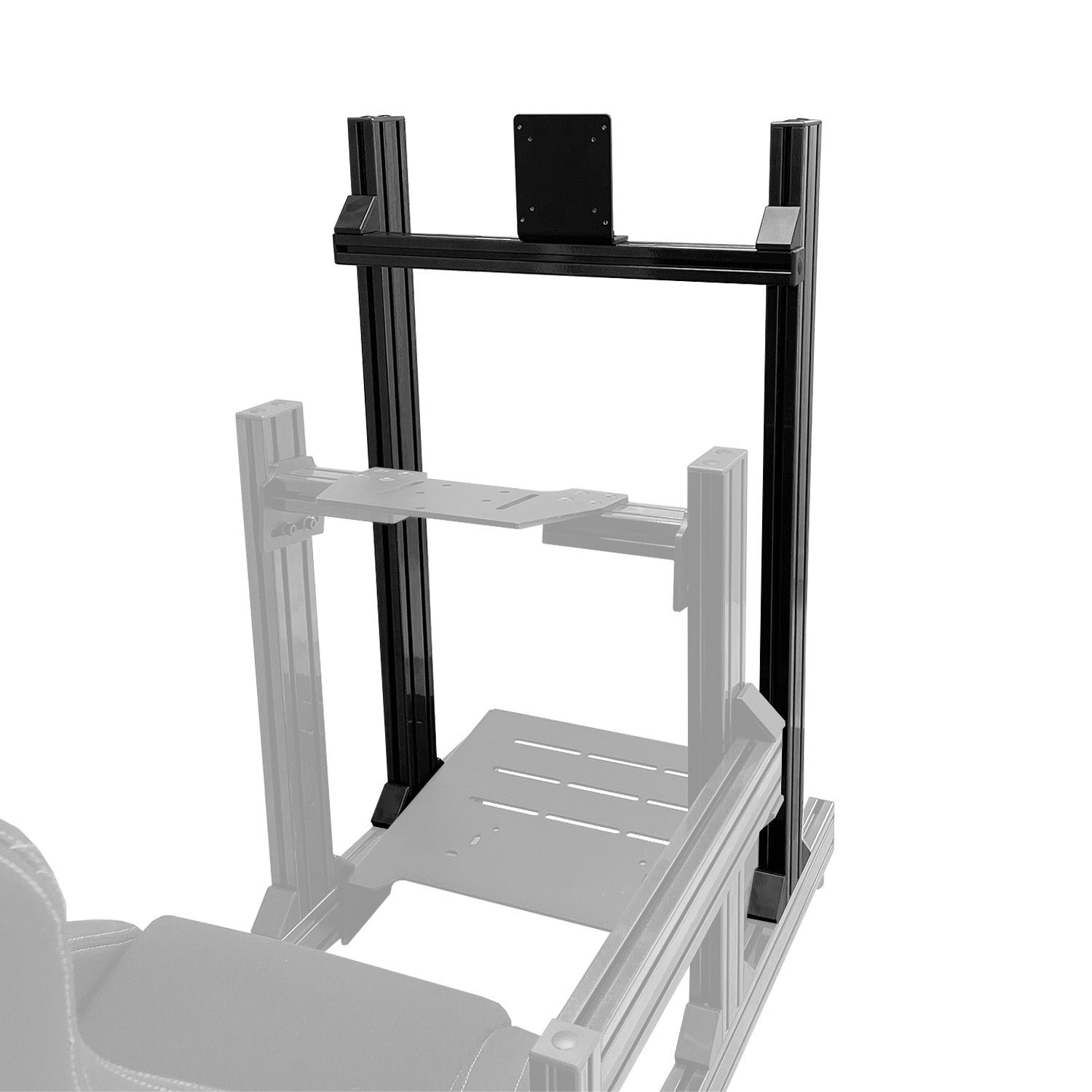 Integrated Single Monitor Stand for Sim Racing - Up to 49