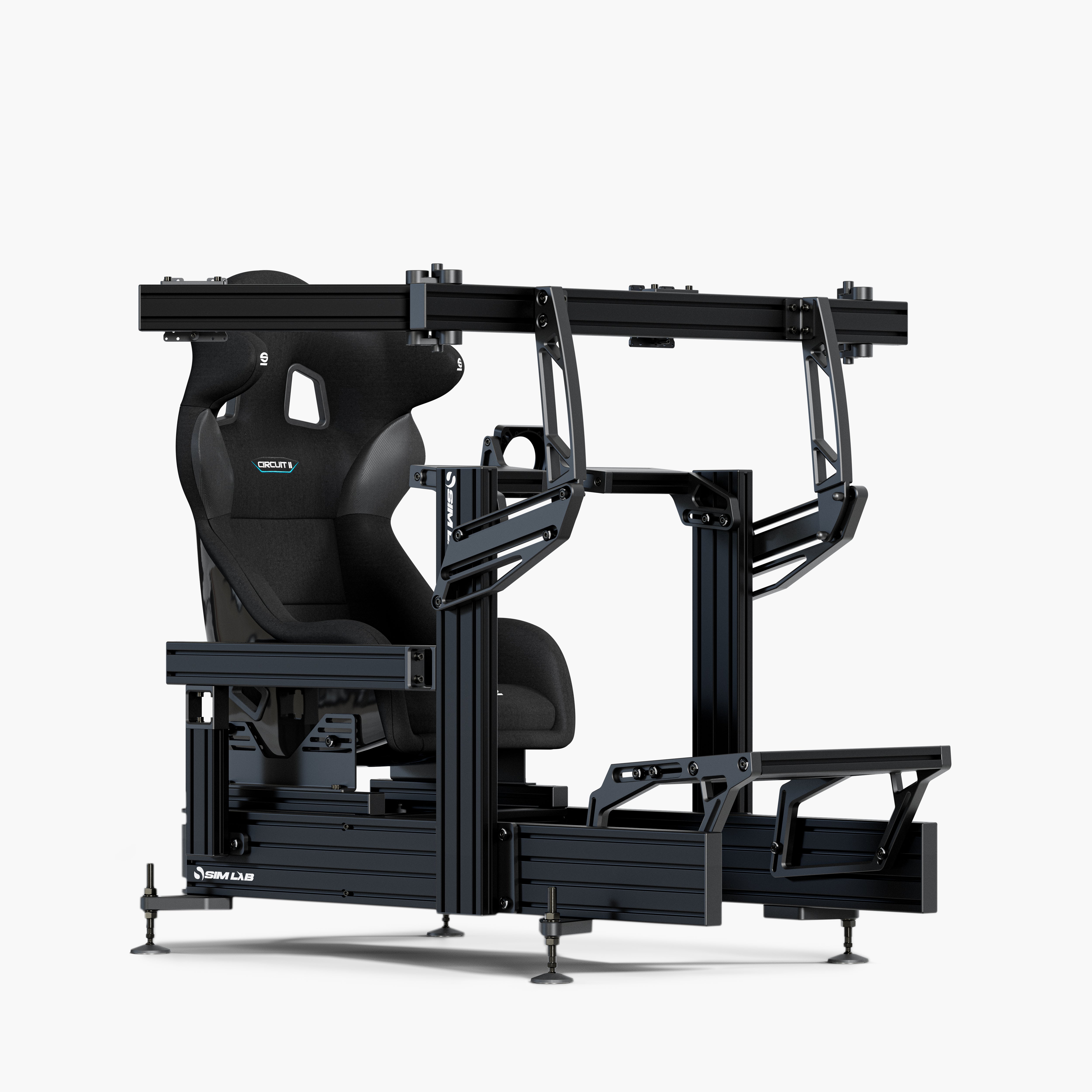 Sim-Lab P1X Ultimate cockpit with racing seat and triple monitor mount