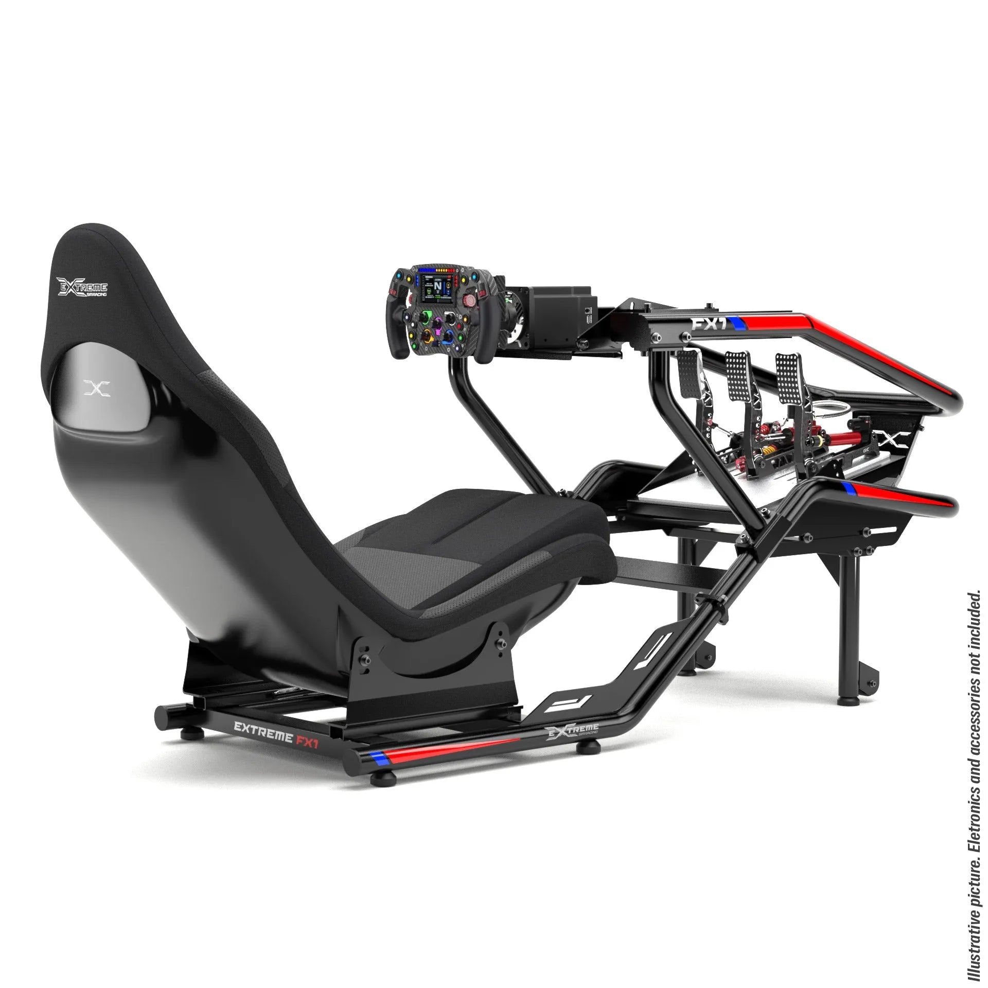 Extreme Sim Racing - FX1 Formula Cockpit Black Chassis Details in Red