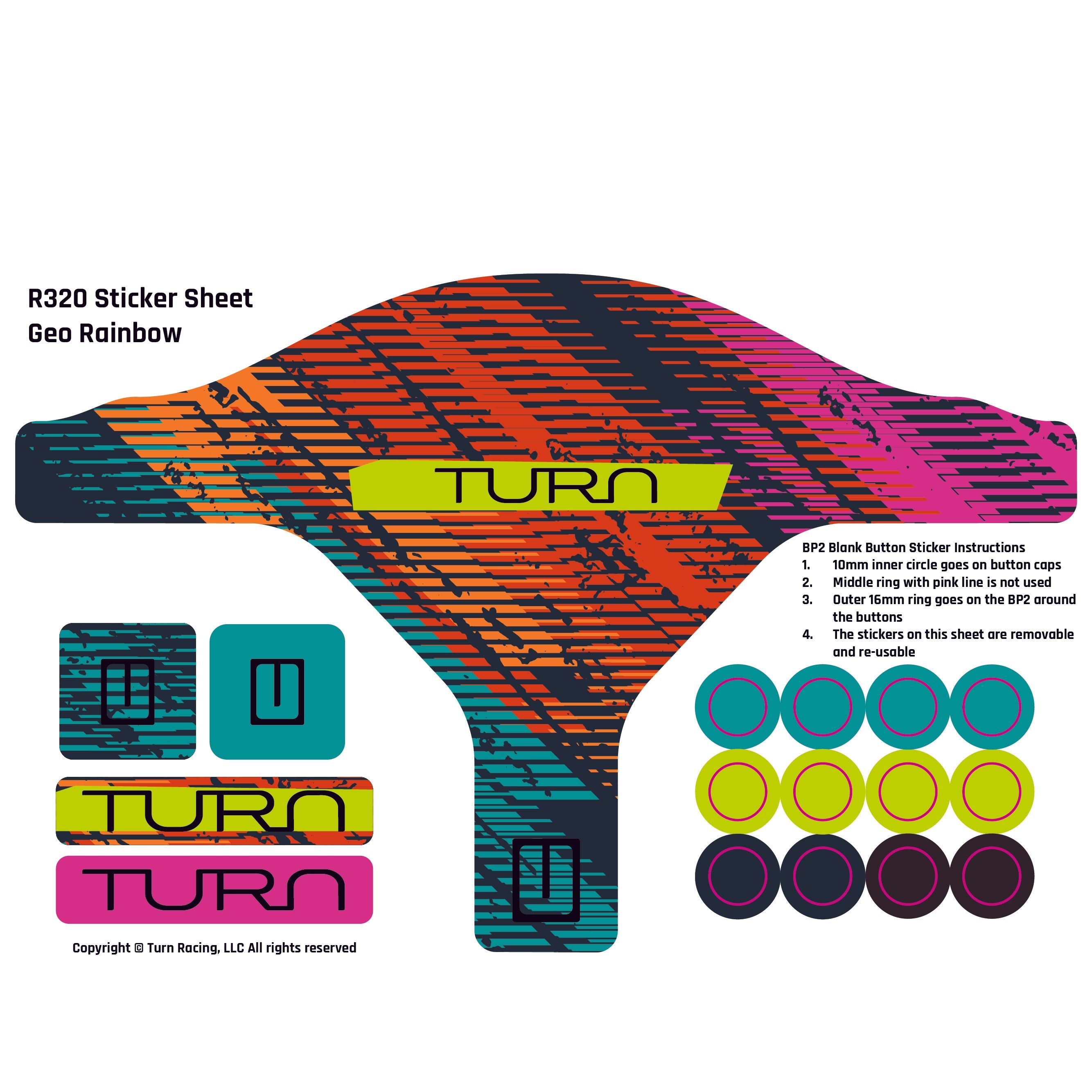 R320 Sticker Sheets Geo Rainbow