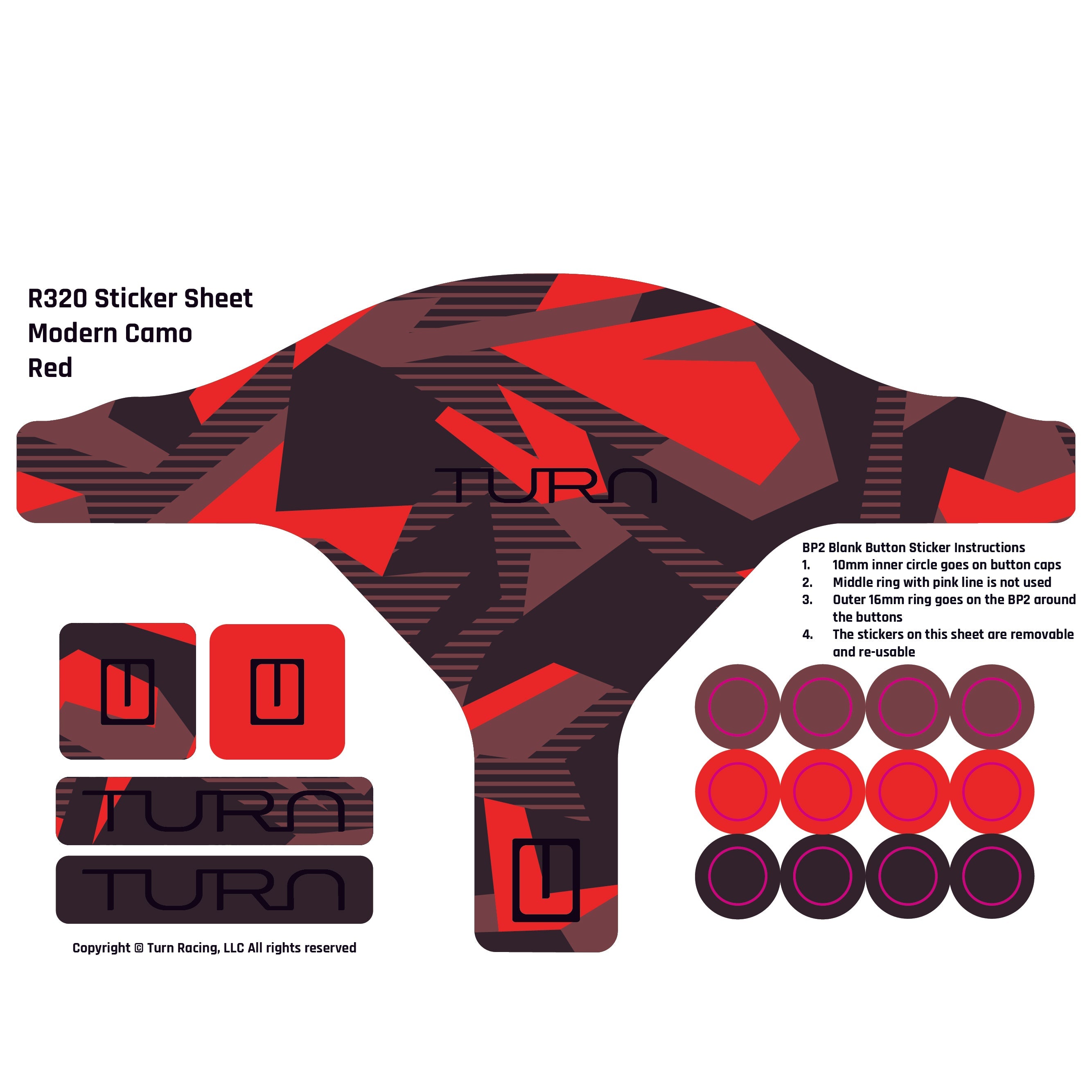 R320 Sticker Sheets Modern Camo Red