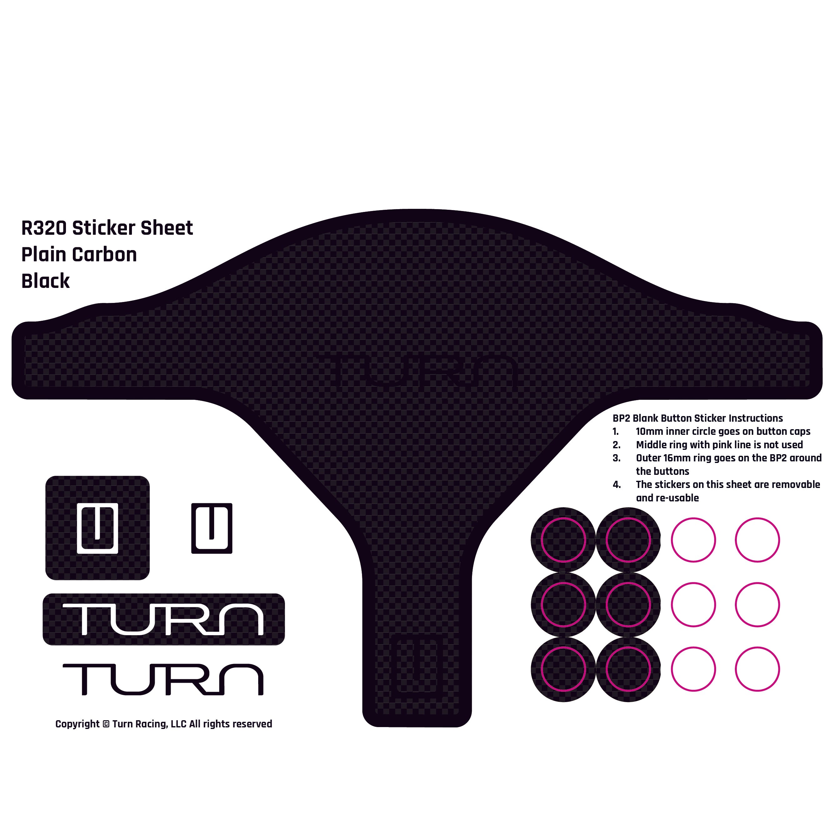 R320 Sticker Sheets Plain Carbon Black