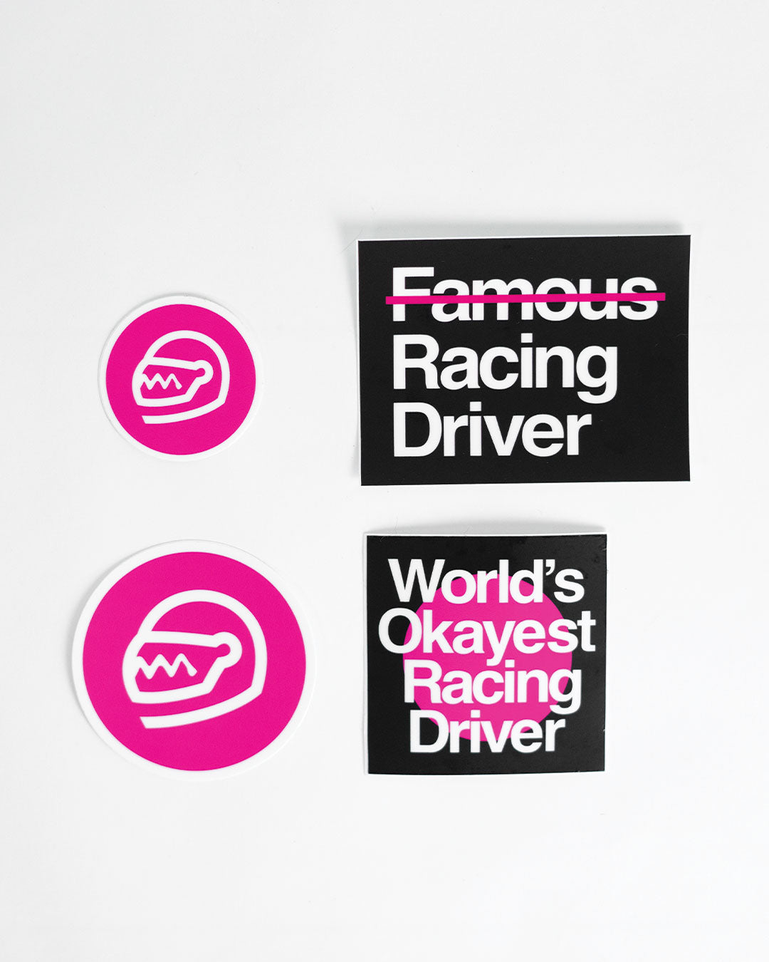Not Famous Racing Driver - Classic Sticker Pack Magenta