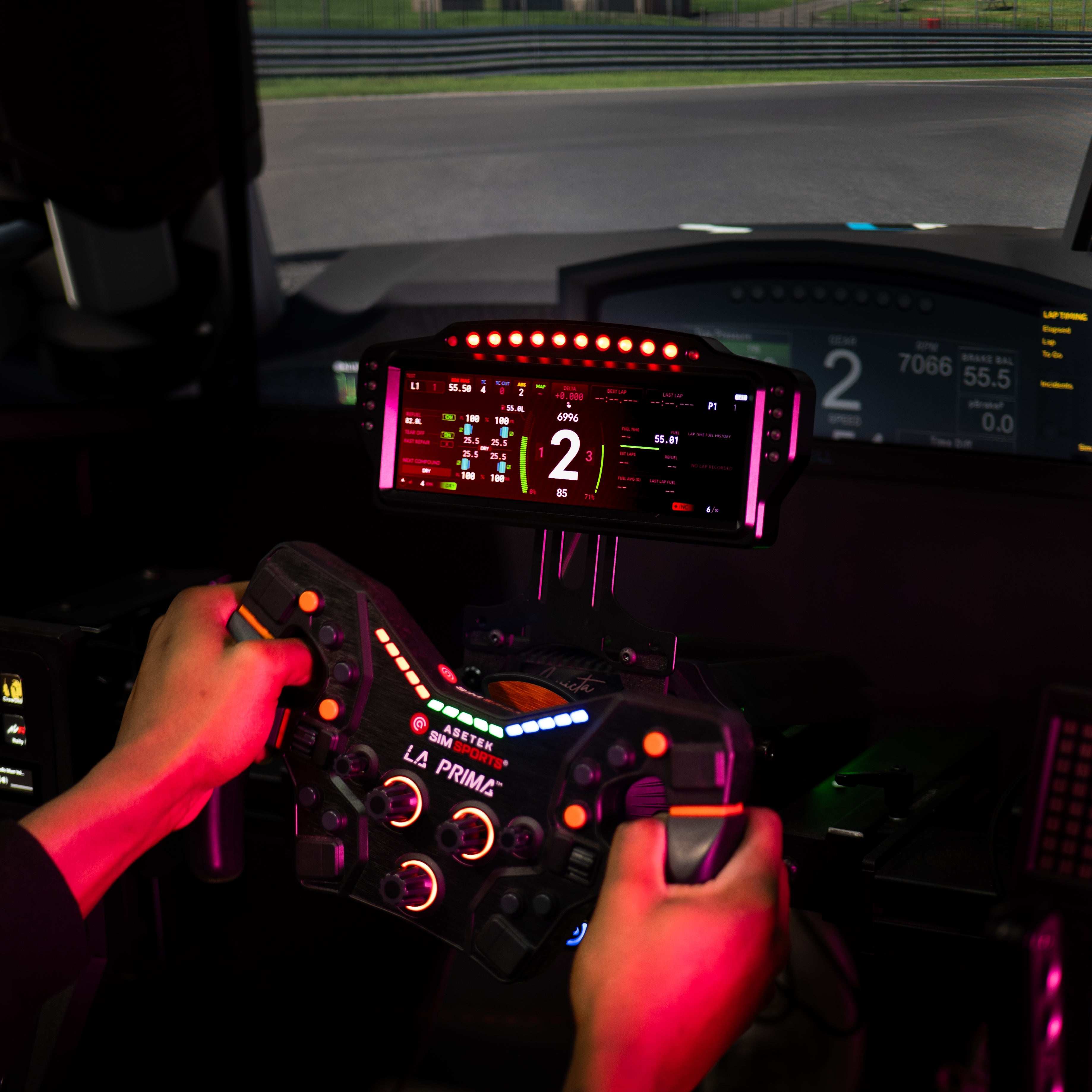 SimSportGadget DV8 Dashboard Display with RGB Shift Lights for Sim Racing (Pre-Order)