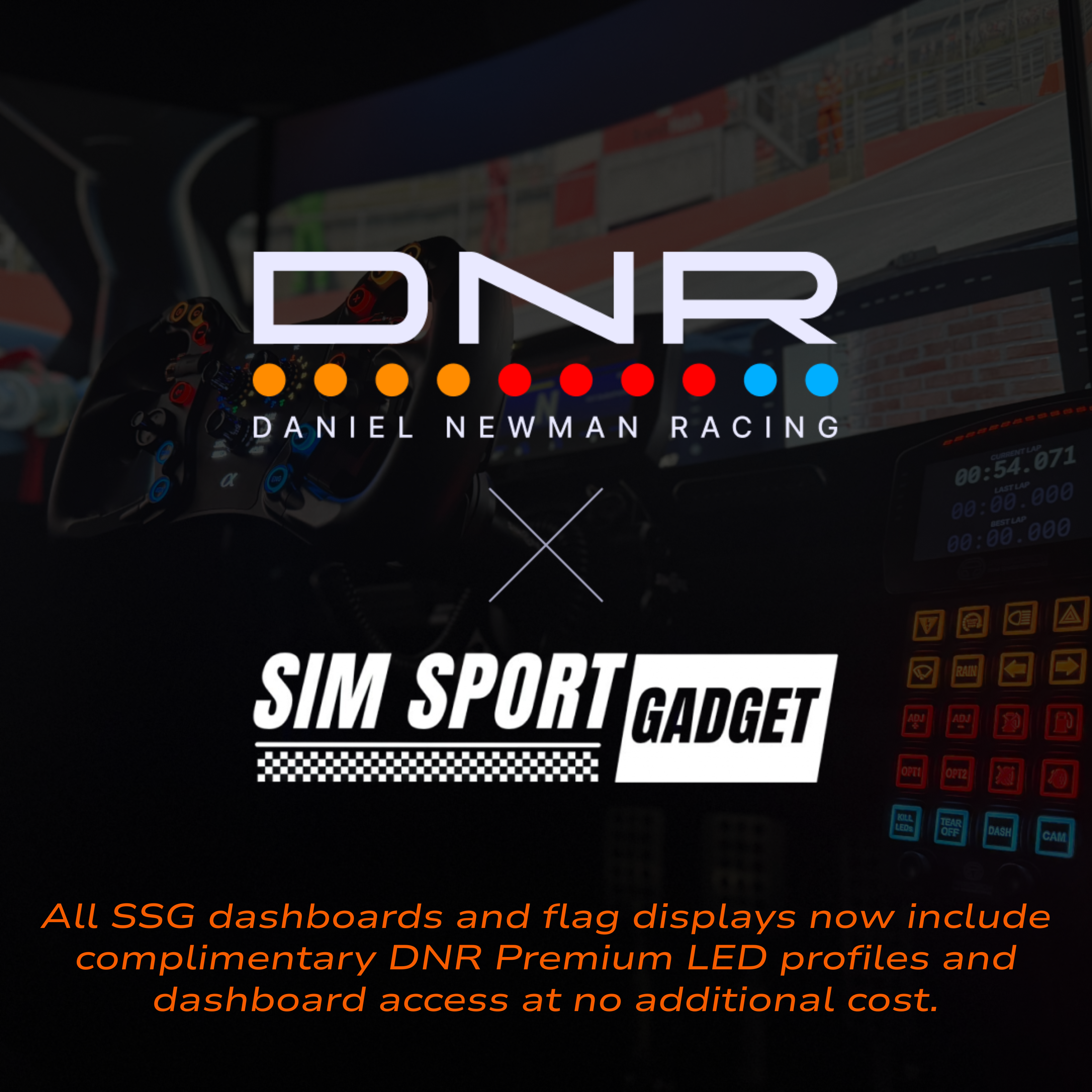 SimSportGadget DV8 Dashboard Display with RGB Shift Lights for Sim Racing (Pre-Order)