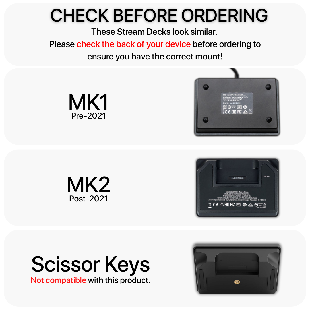 SimSportGadget Stream Deck XL and MK2/MK1 Combo Console Mount for Sim Racing Rigs