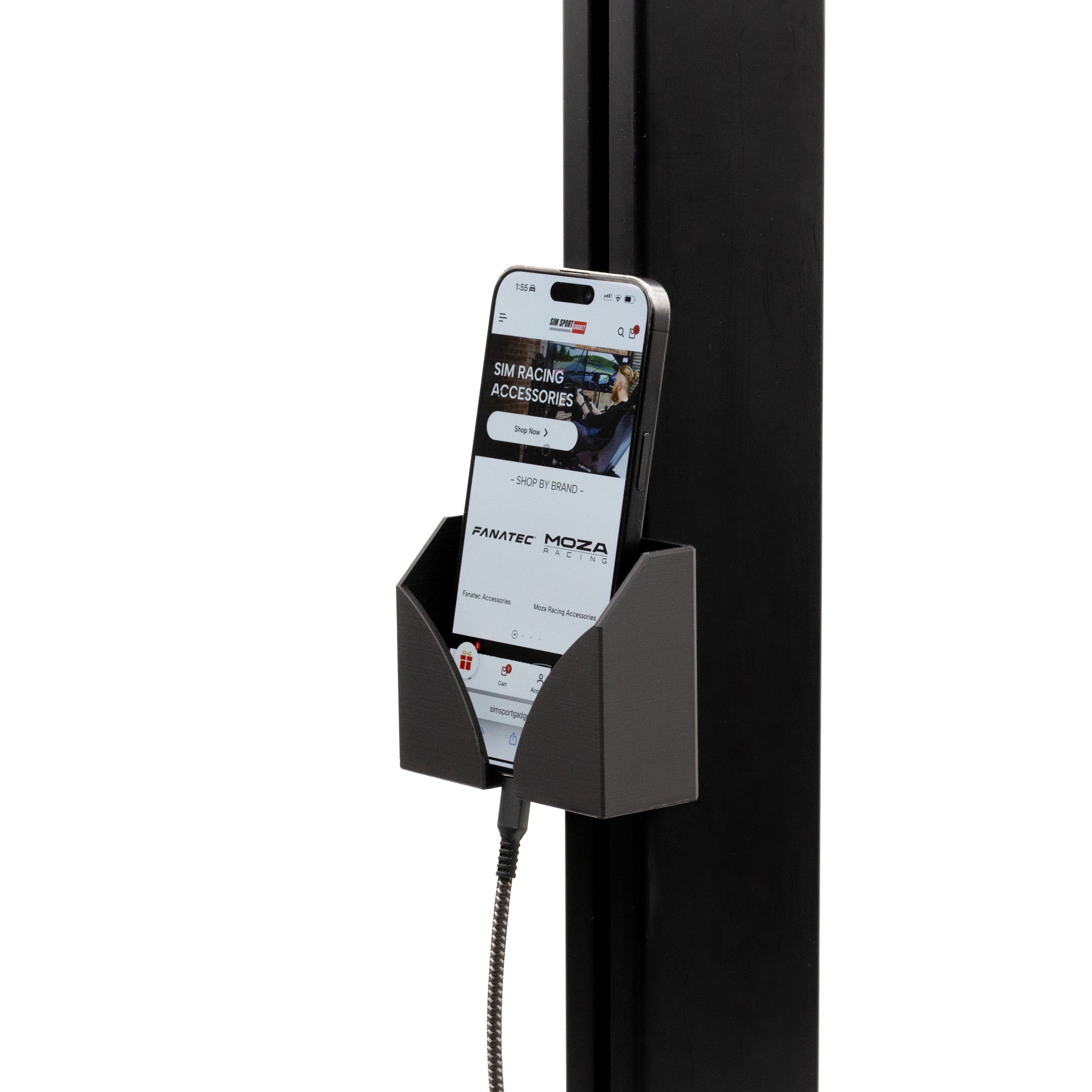 SimSportGadget Phone Mount with Charging Slot for Aluminum Profile Sim Rigs