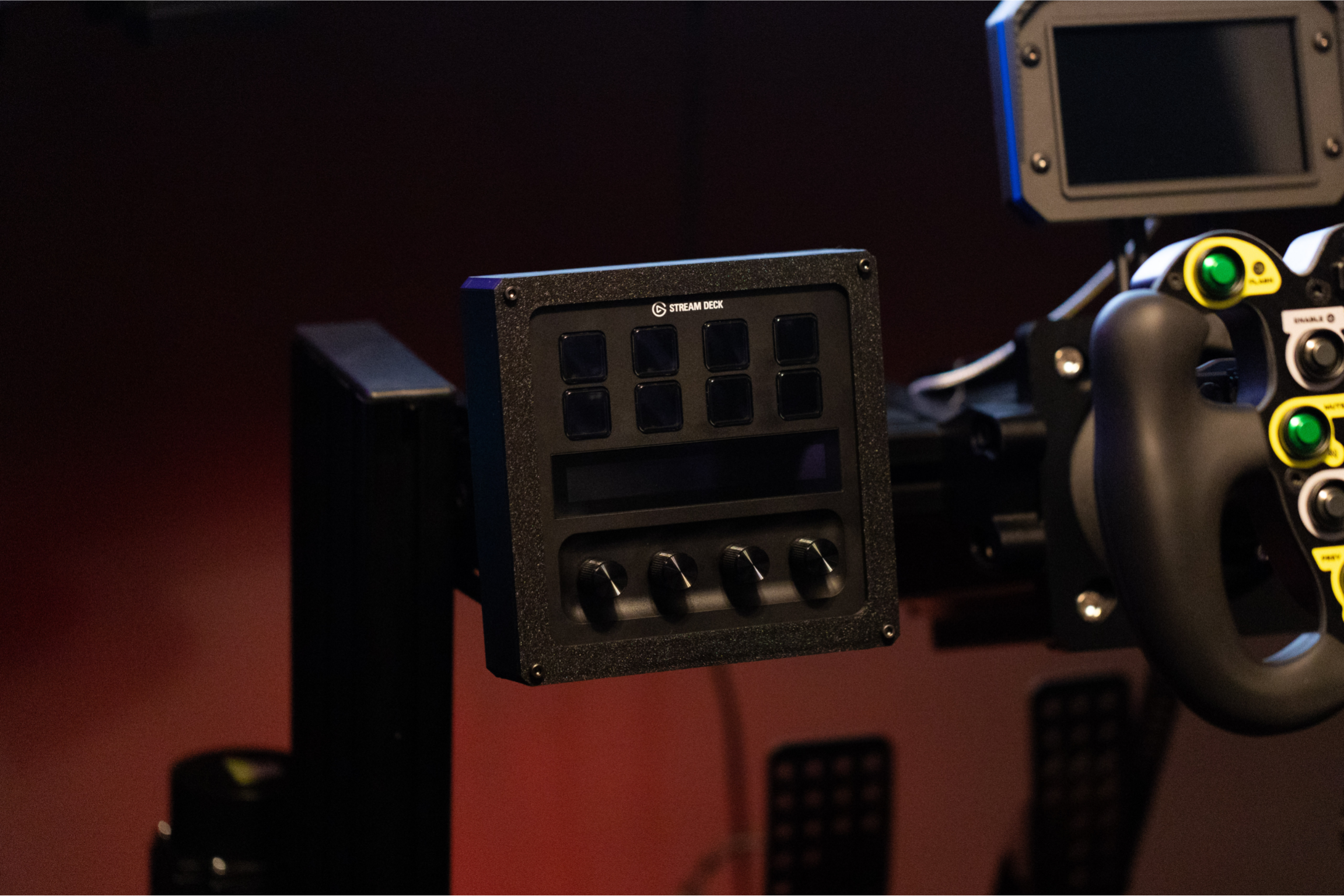 SimSportGadget Stream Deck + Enclosure with Adjustable Mount for Sim Racing Rigs