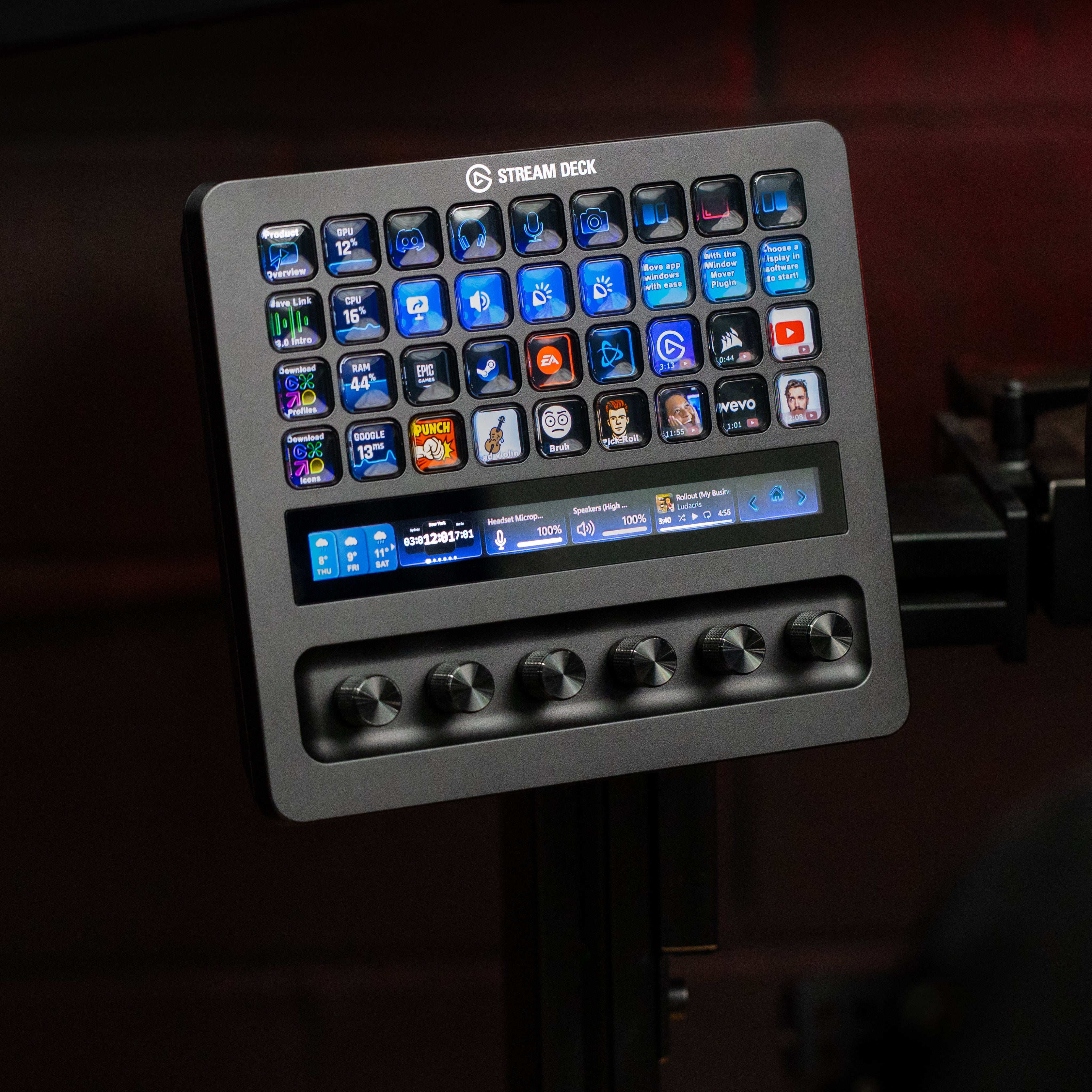 SimSportGadget Stream Deck + XL Premium Swivel Mount for Sim Racing and Flight Rigs