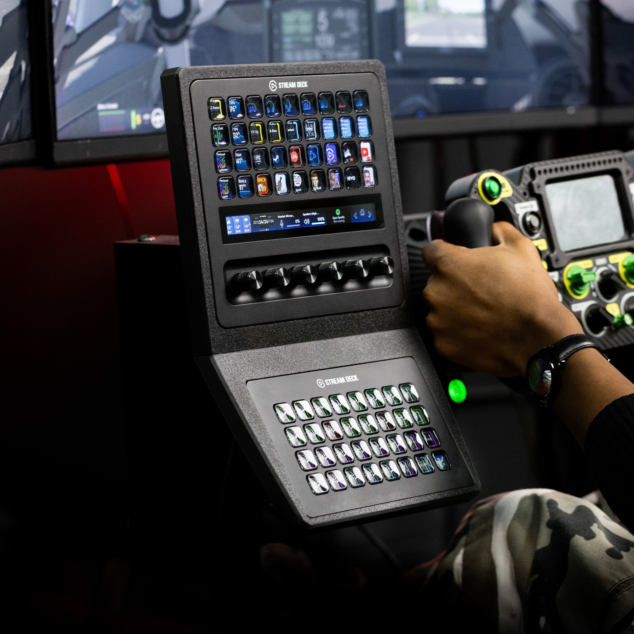 SimSportGadget Stream Deck + XL and XL Combo Console Mount for Sim Rigs