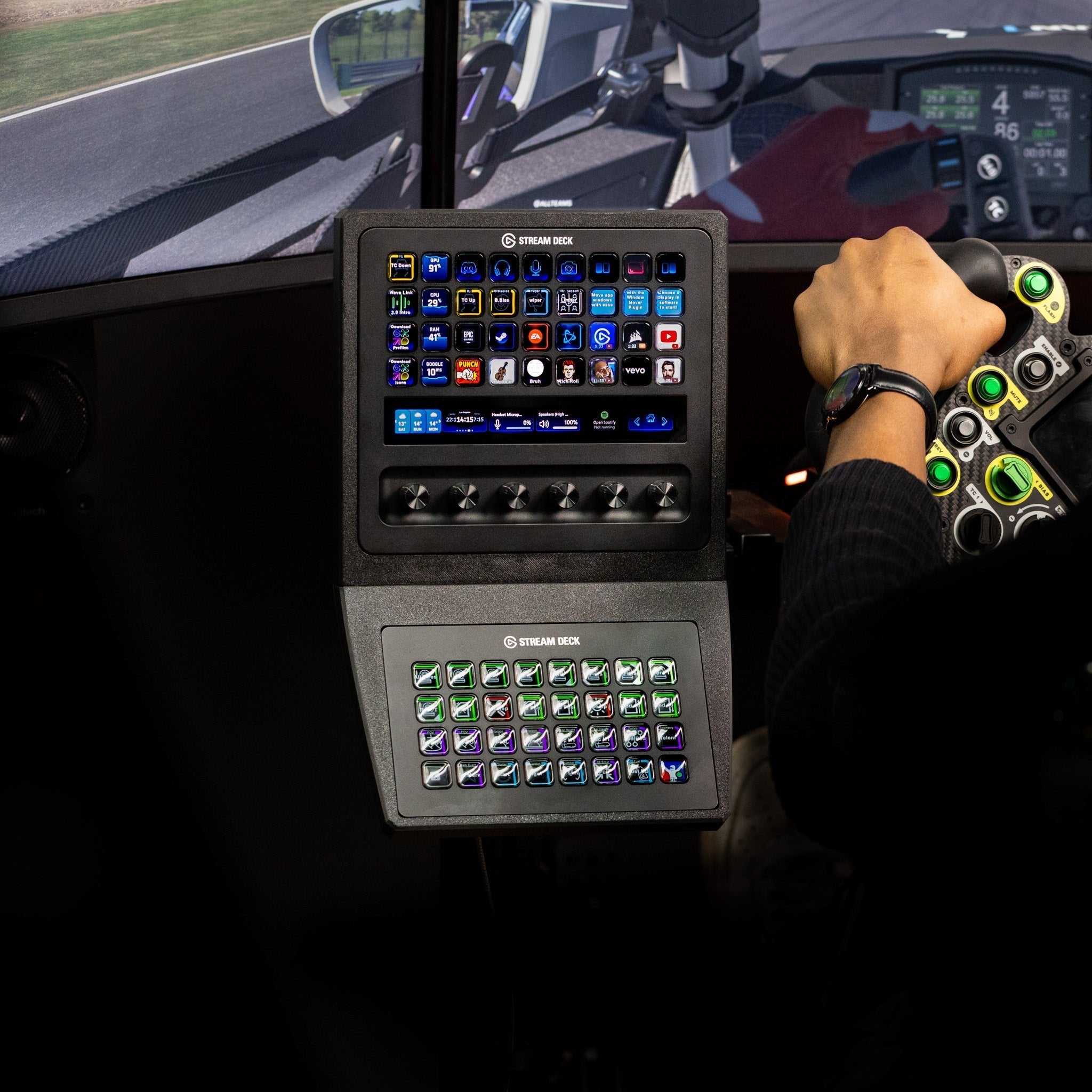 SimSportGadget Stream Deck + XL and XL Combo Console Mount for Sim Rigs