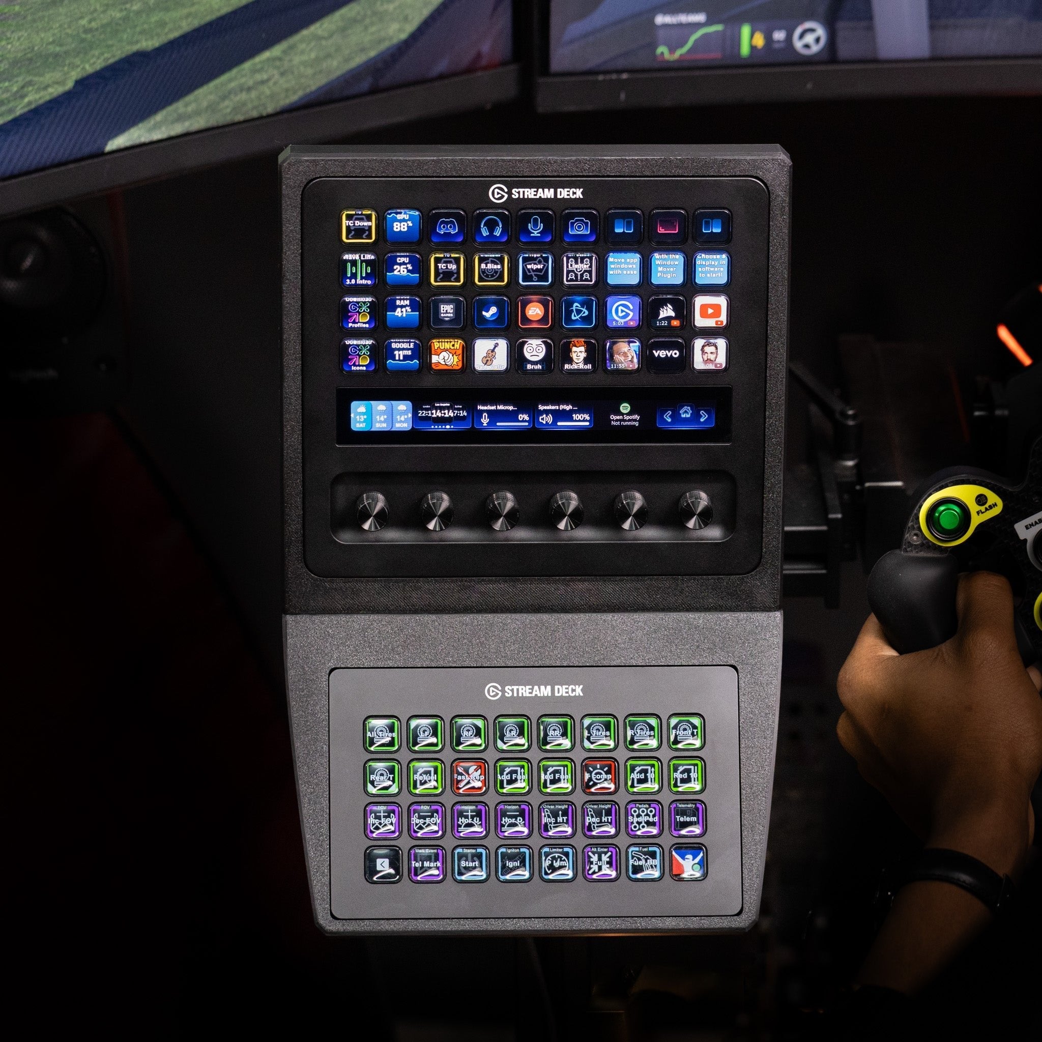 SimSportGadget Stream Deck + XL and XL Combo Console Mount for Sim Rigs