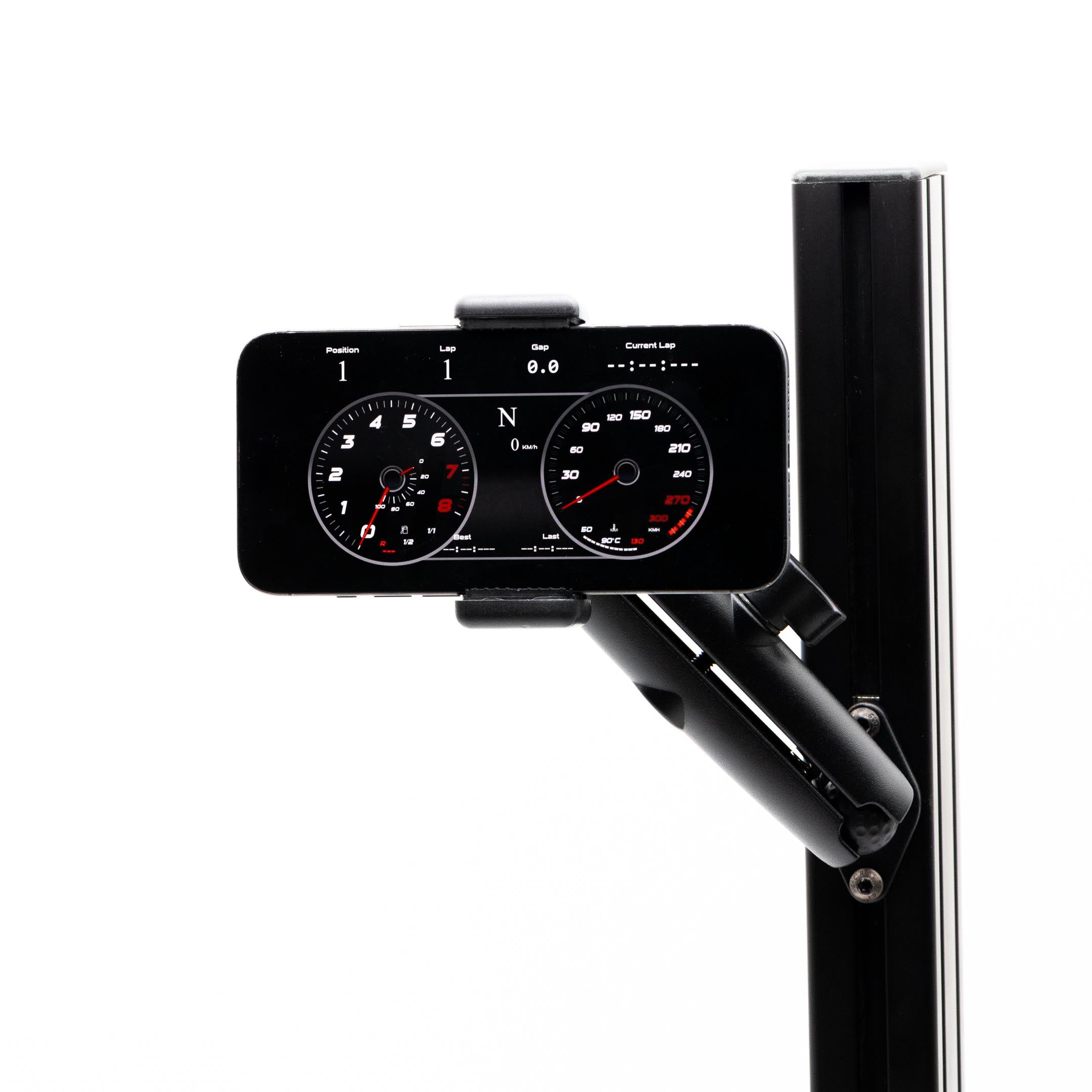 SimSportGadget Phone Mount with Premium Articulating Aluminum Arm for Sim Rigs