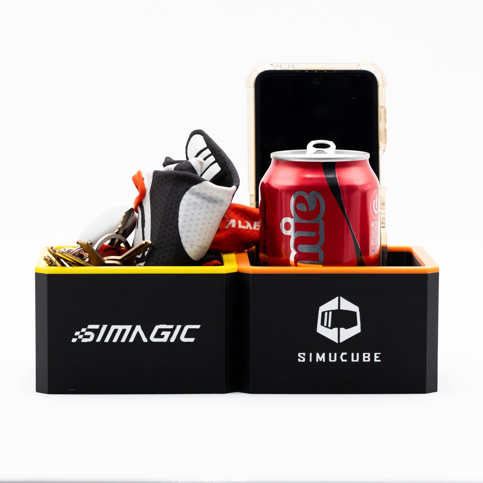 SimSportGadget Storage Bin for Sim Racing Rigs with Optional Brand Logo or Custom Text