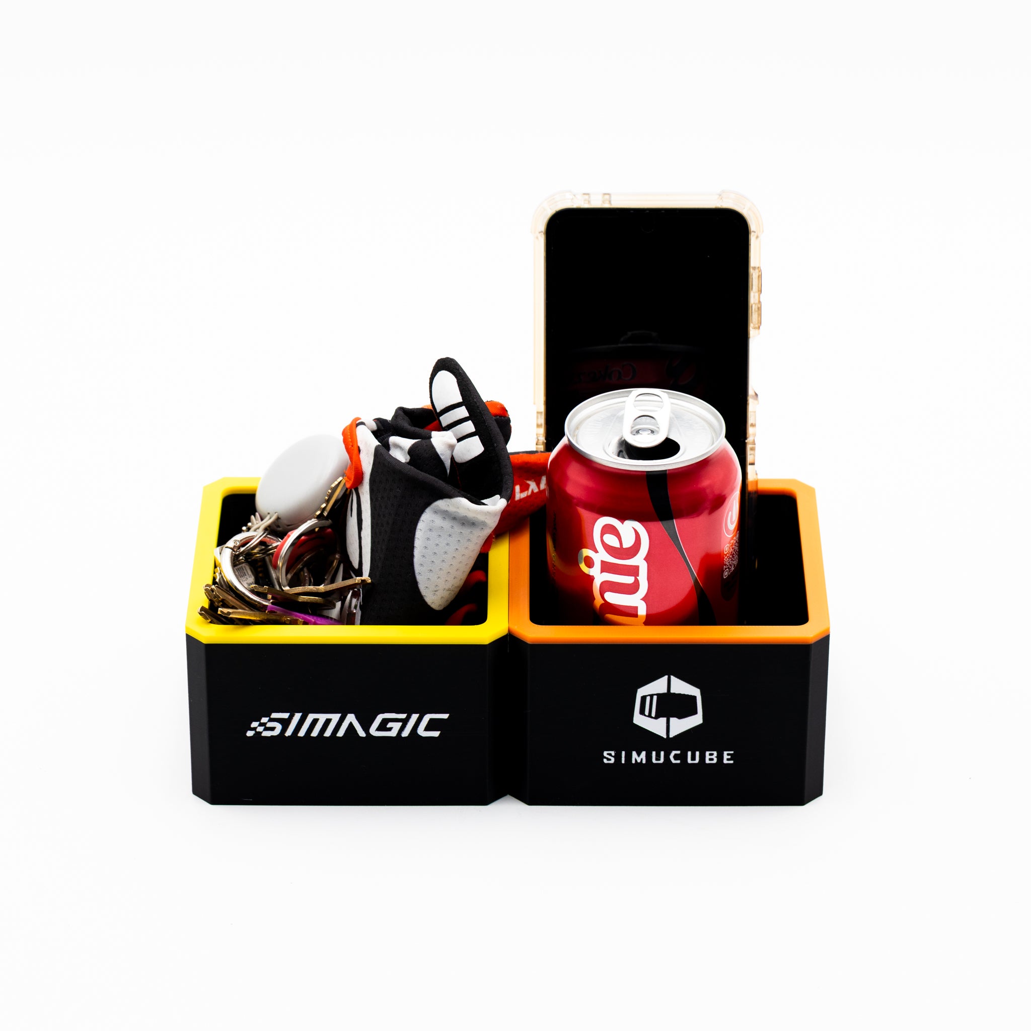 SimSportGadget Storage Bin for Sim Racing Rigs with Optional Brand Logo or Custom Text