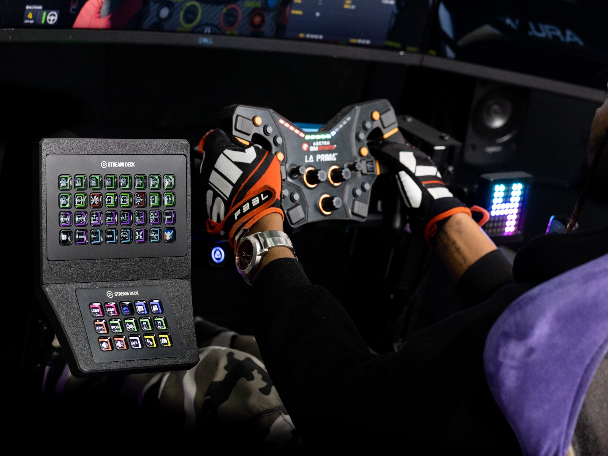 SimSportGadget Stream Deck XL and MK2/MK1 Combo Console Mount for Sim Racing Rigs