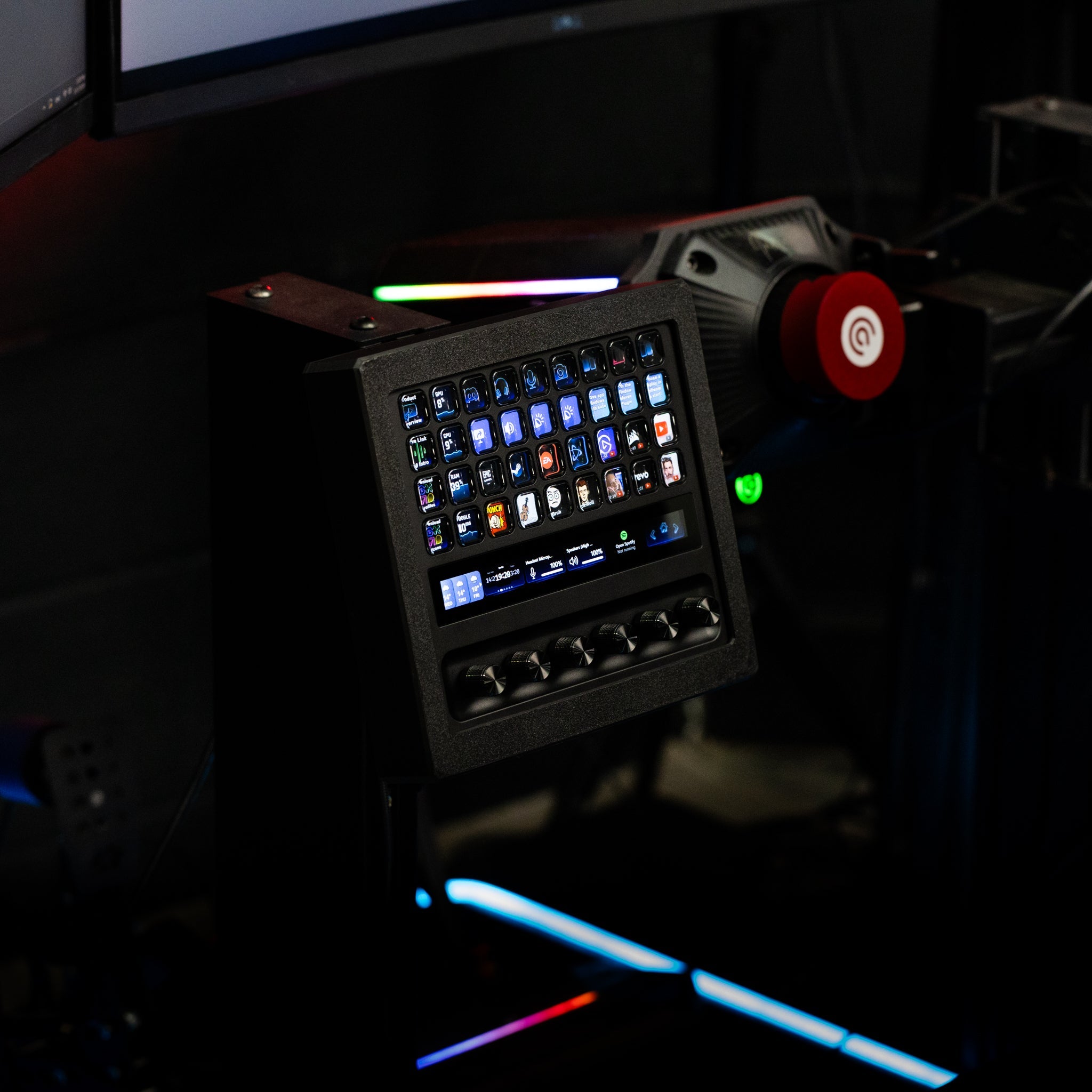 SimSportGadget Stream Deck + XL Enclosure with Metal Swivel Mount for Sim Rigs