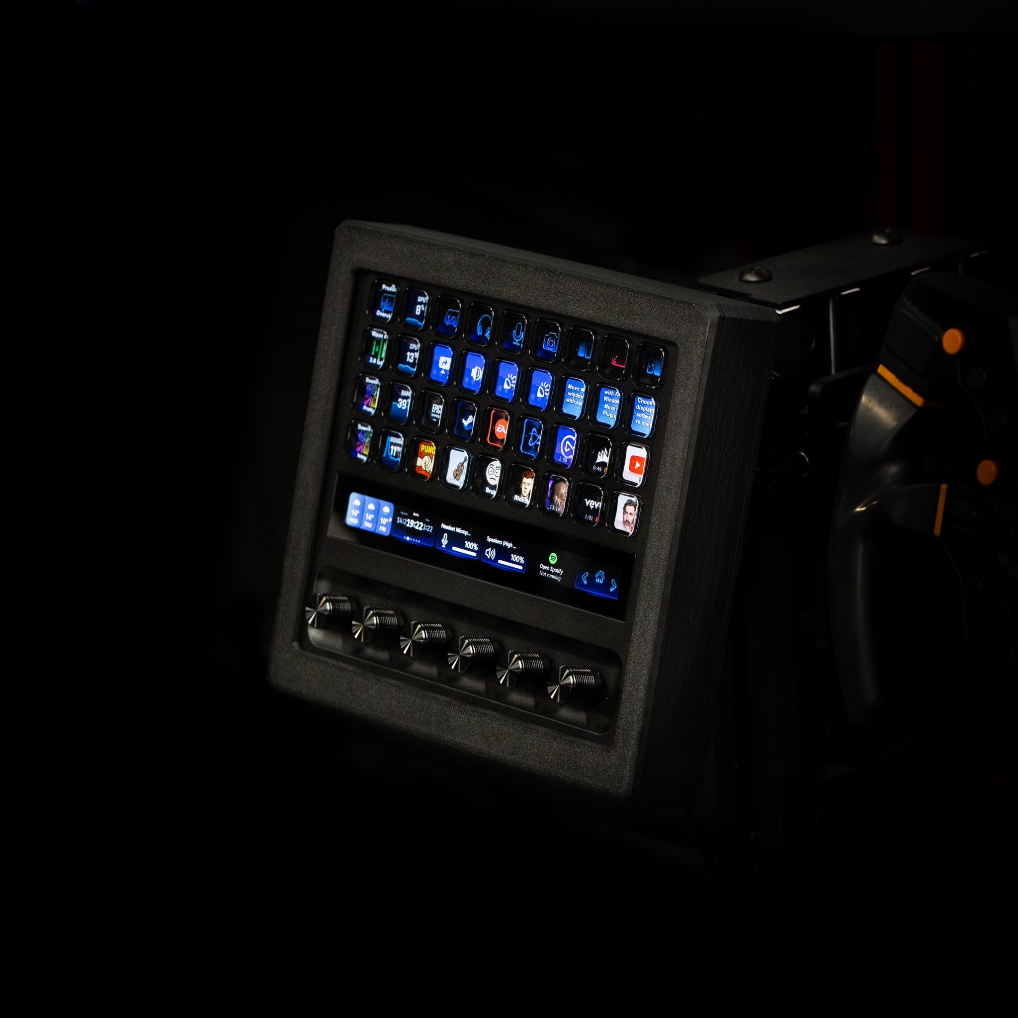 SimSportGadget Stream Deck + XL Enclosure with Metal Swivel Mount for Sim Rigs