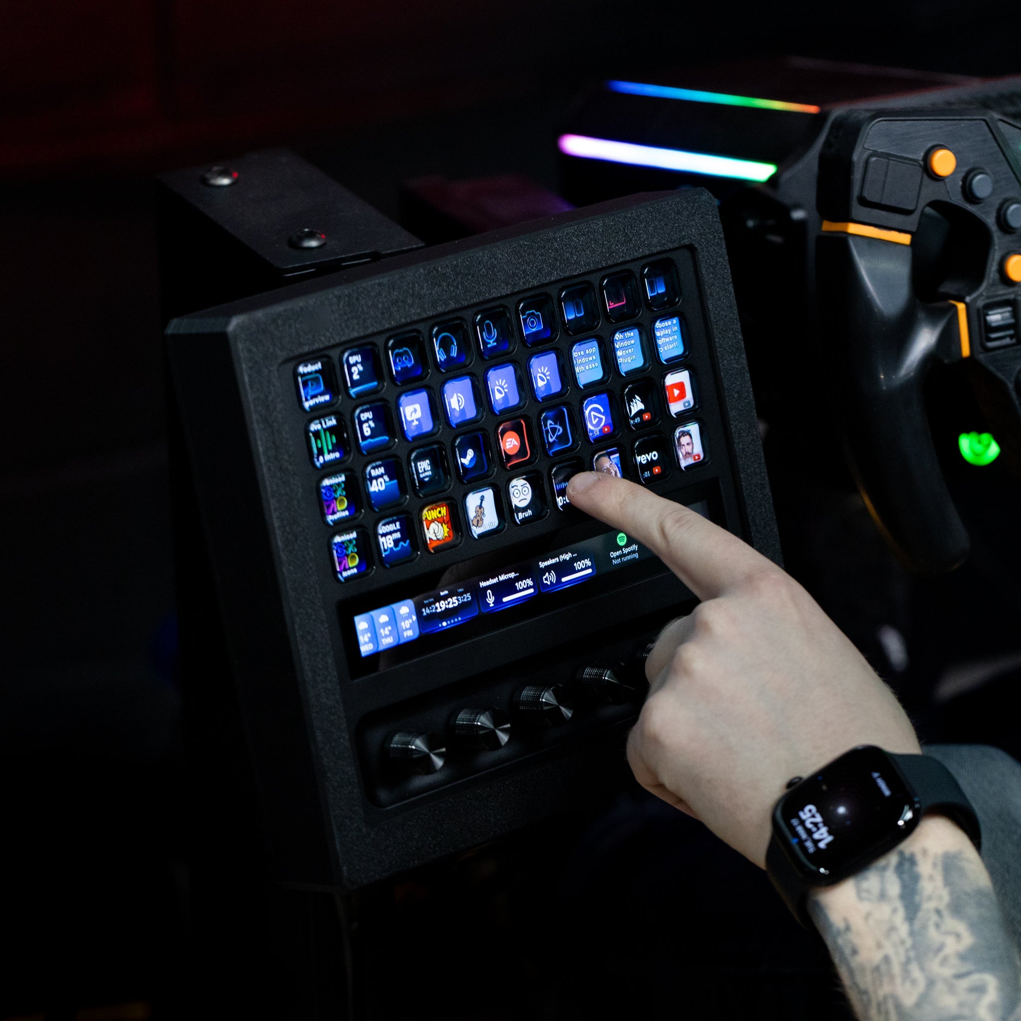 SimSportGadget Stream Deck + XL Enclosure with Metal Swivel Mount for Sim Rigs