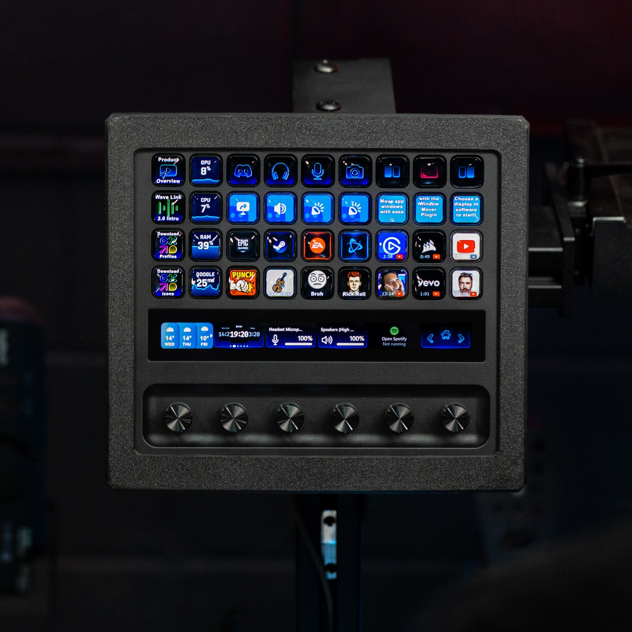 SimSportGadget Stream Deck + XL Enclosure with Metal Swivel Mount for Sim Rigs