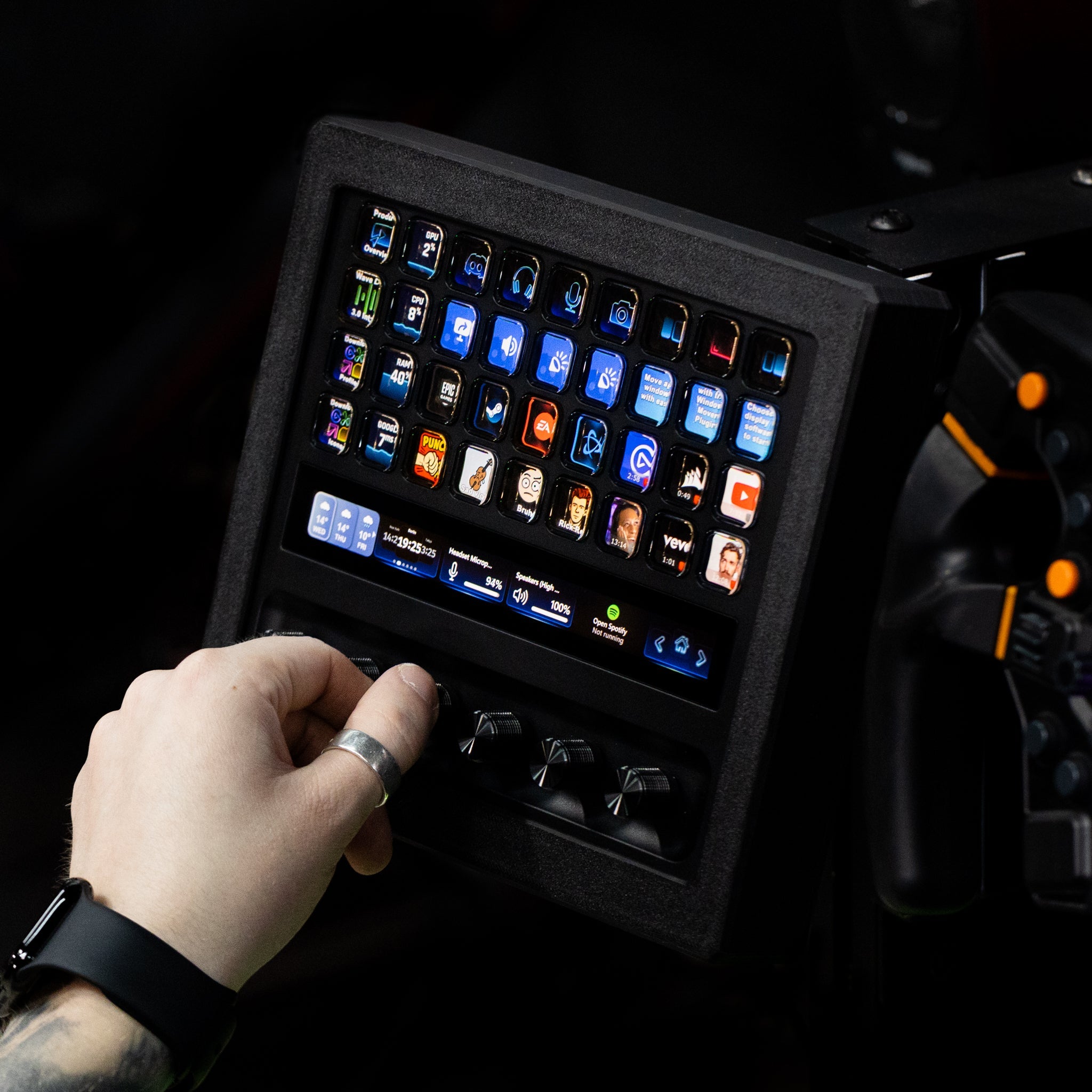 SimSportGadget Stream Deck + XL Enclosure with Metal Swivel Mount for Sim Rigs